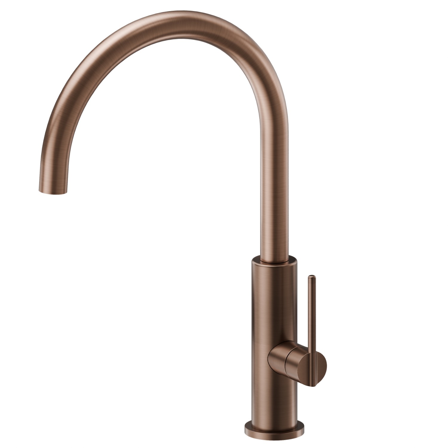 Mitigeur monocommande évier avec bec rond pivotant - finition PVD Brushed Copper Bronze