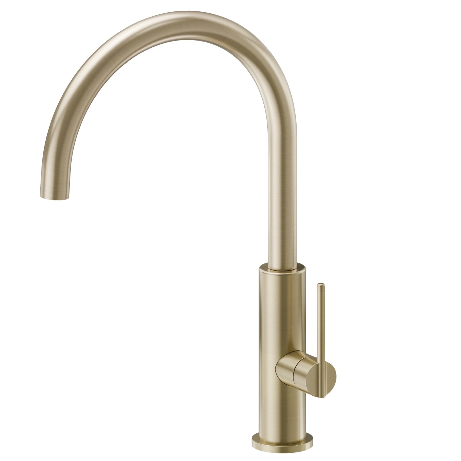 Single-lever sink mixer with round swivel spout - finish PVD Brushed Pale Gold