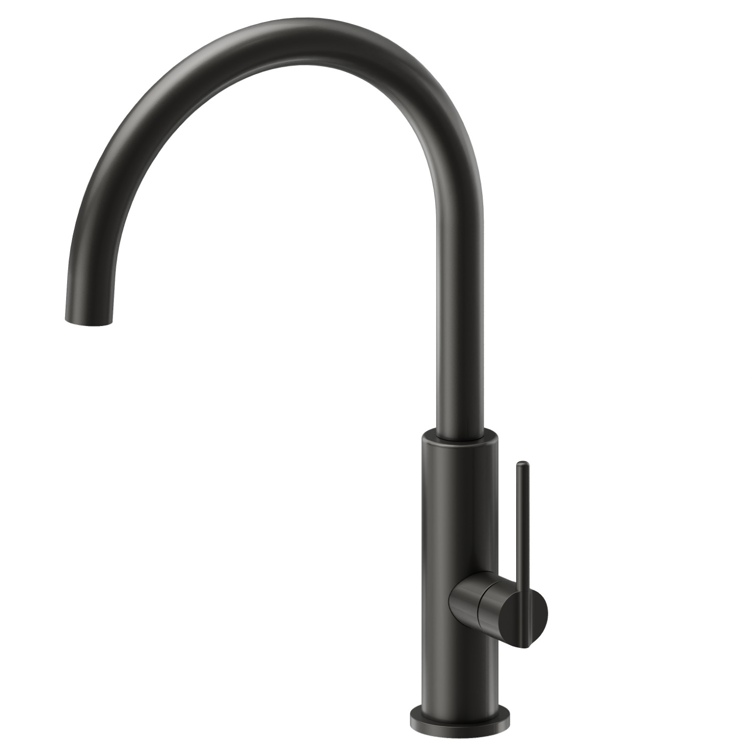 Miscelatore monocomando per lavello con bocca tonda girevole. Flessibili di alimentazione F3/8” - finitura Carbon Satin
