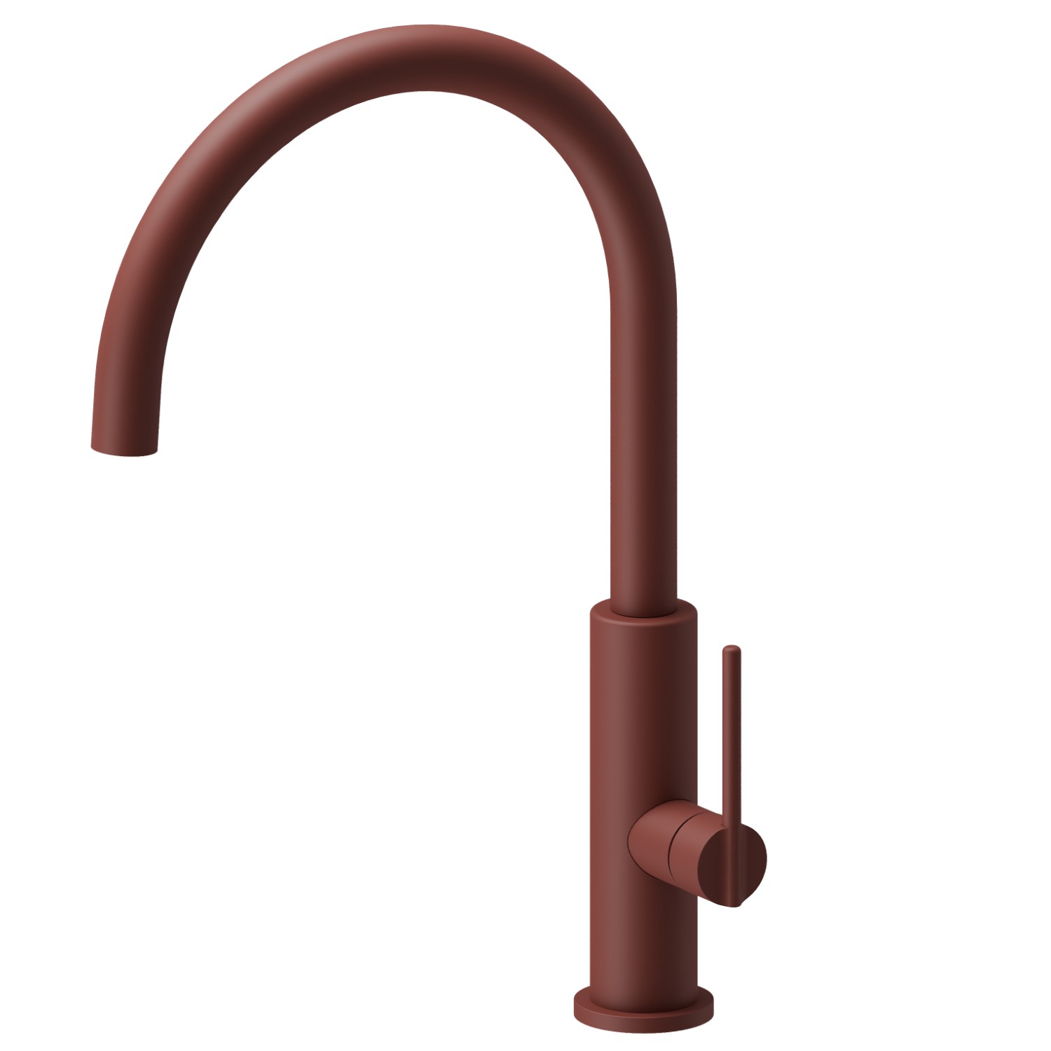 Single-lever sink mixer with round swivel spout - finish Soft Maple