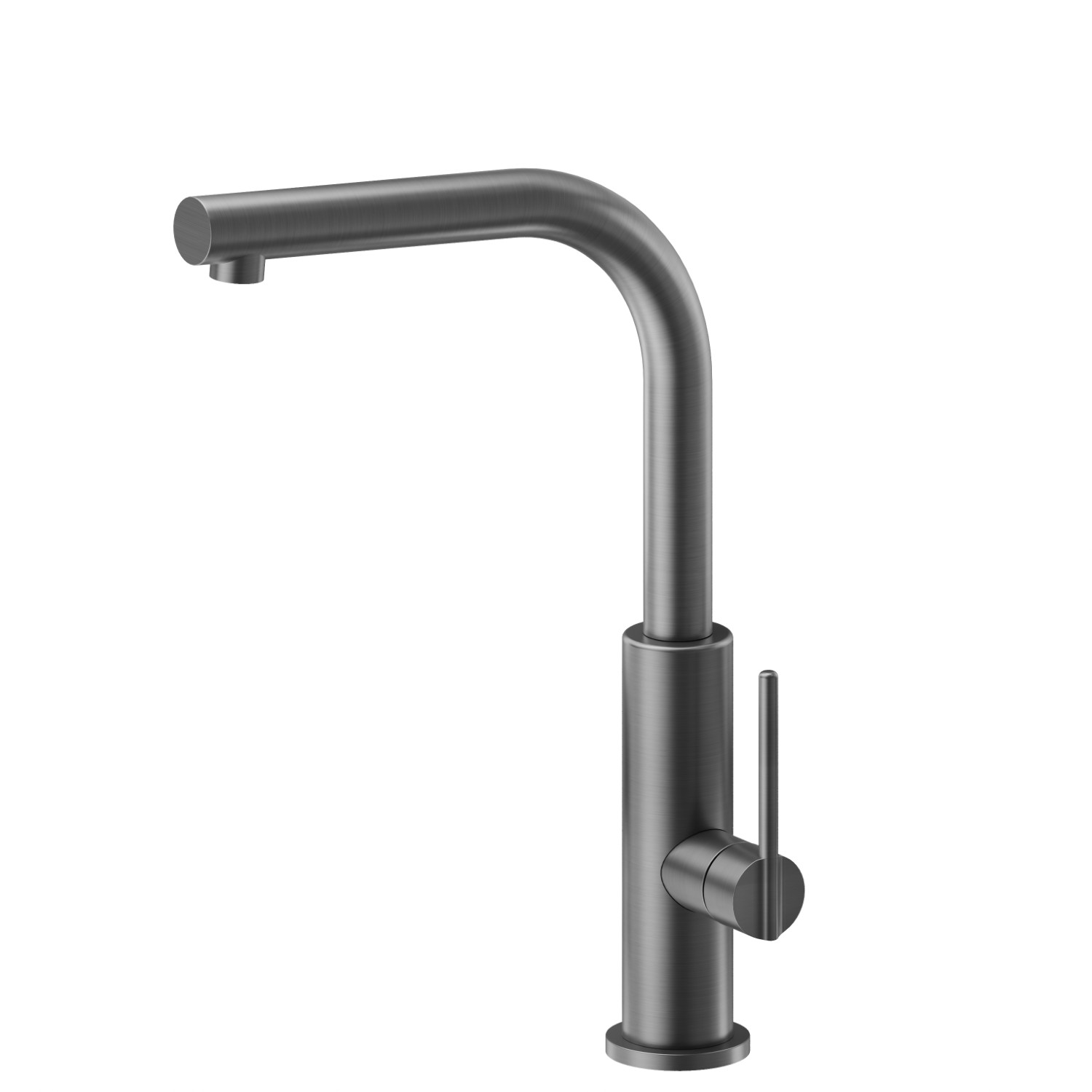 Single-lever sink mixer with L swivel spout - finish PVD Brushed Gun Metal