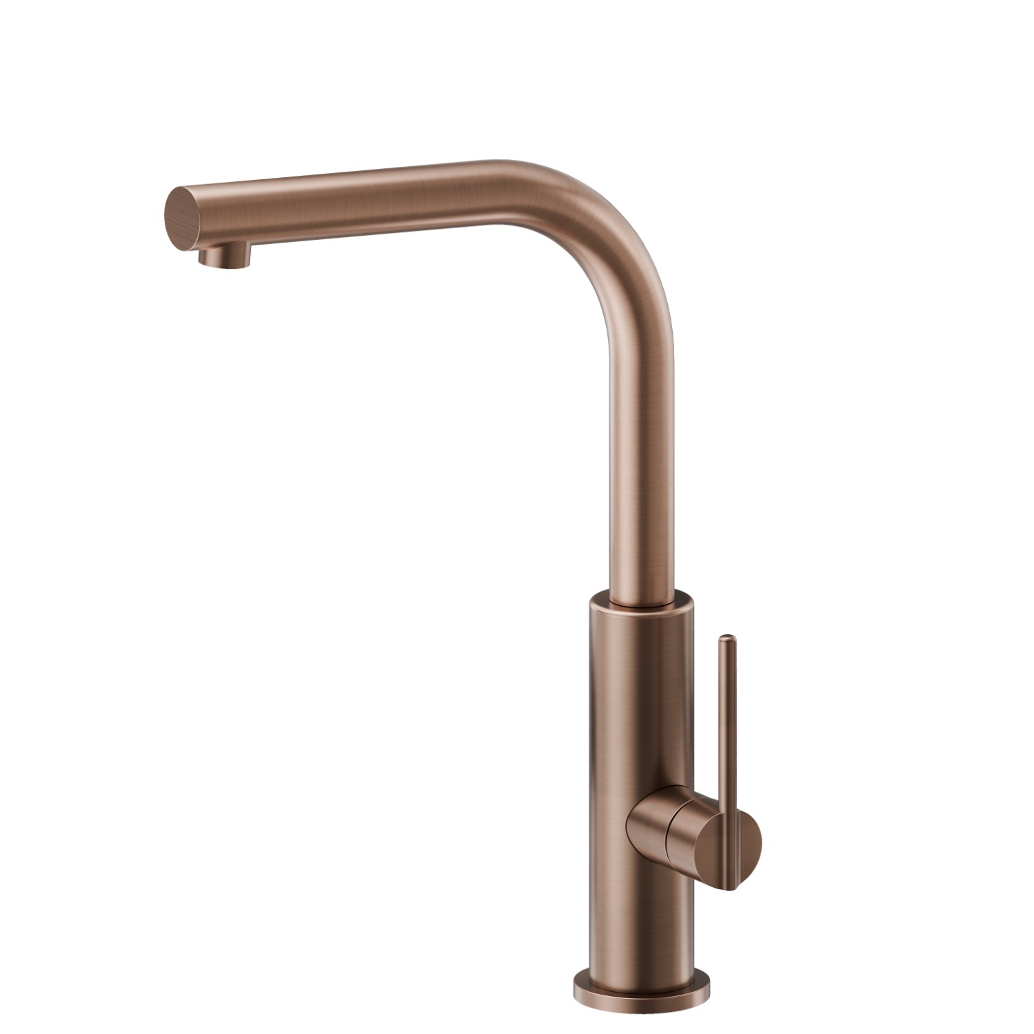 Single-lever sink mixer with L swivel spout - finish PVD Brushed Copper Bronze