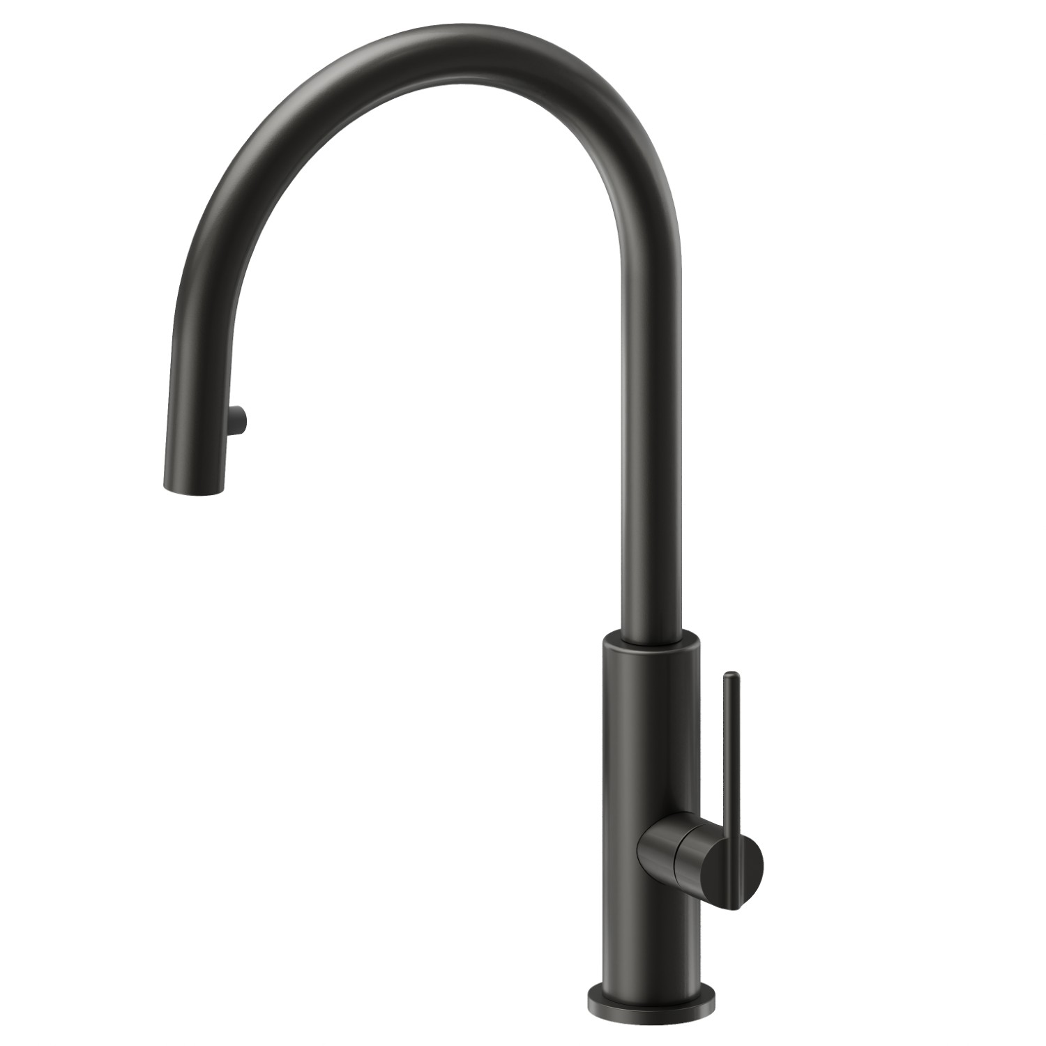 Single-lever sink mixer with round swivel spout and pull-out hand shower - finish Carbon Satin