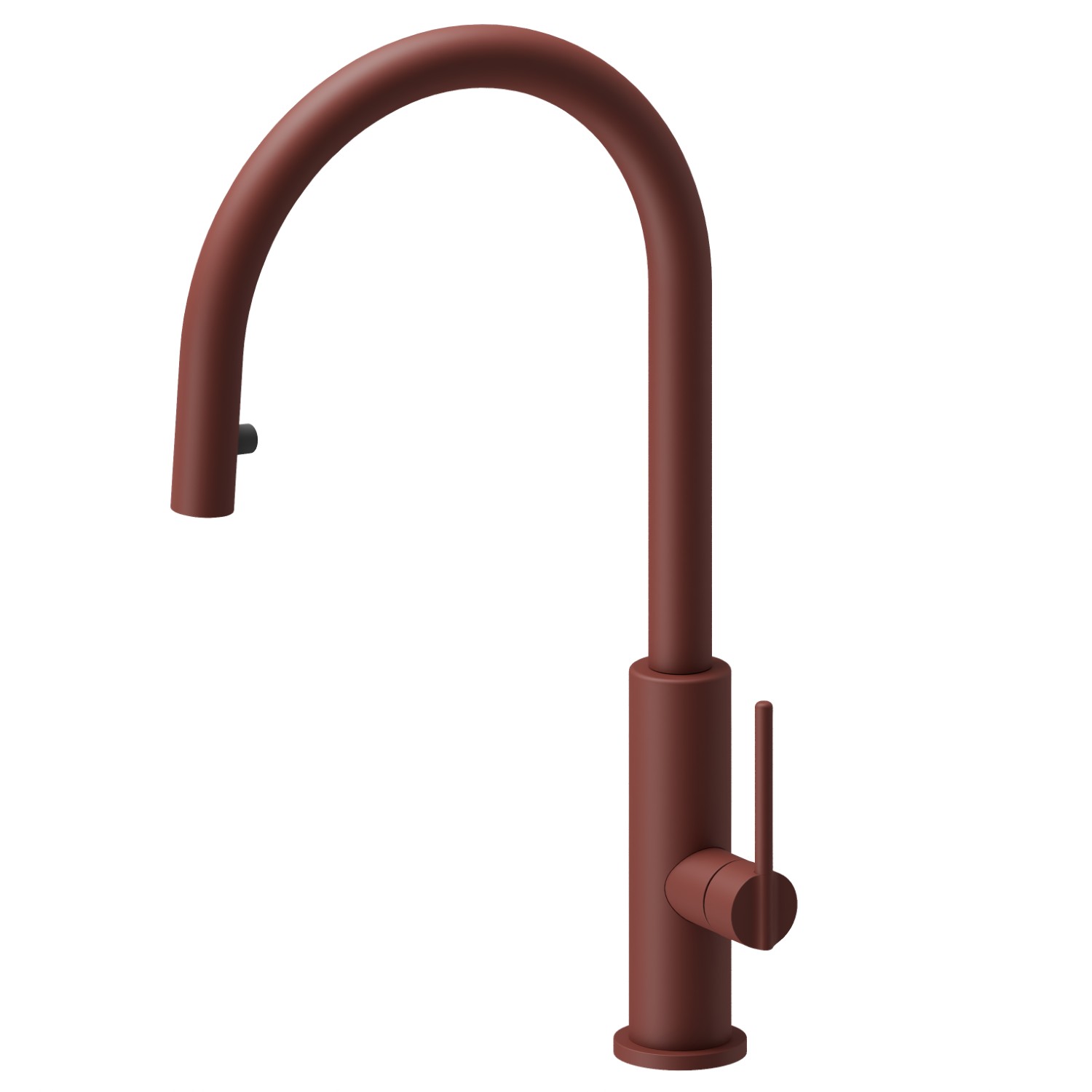 Single-lever sink mixer with round swivel spout and pull-out hand shower - finish Soft Maple