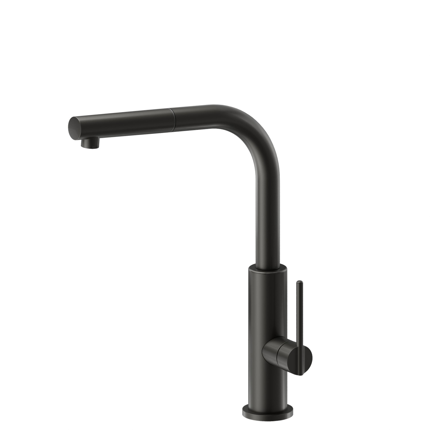 Miscelatore monocomando per lavello con bocca “L” girevole e doccetta estraibile - finitura Carbon Satin
