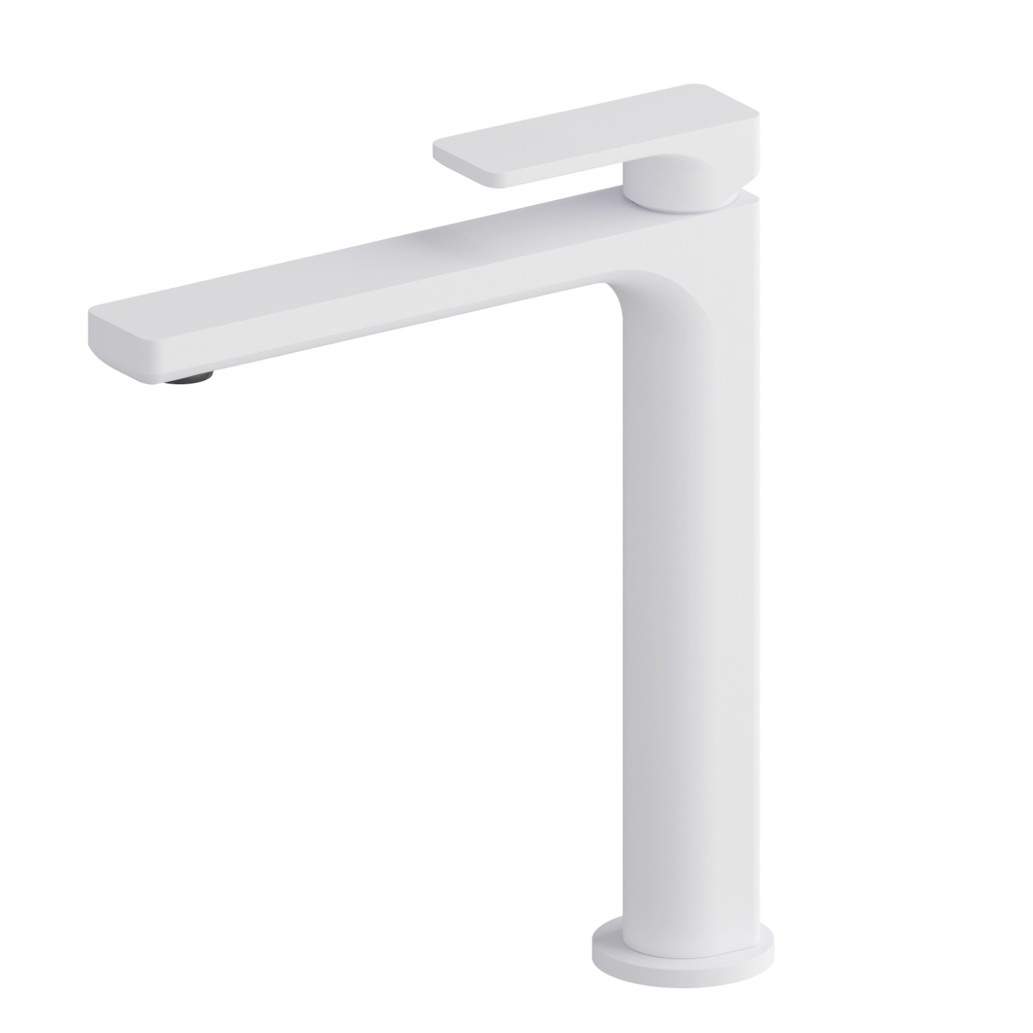 Miscelatore monocomando versione media per lavabo da appoggio - finitura Bianco opaco