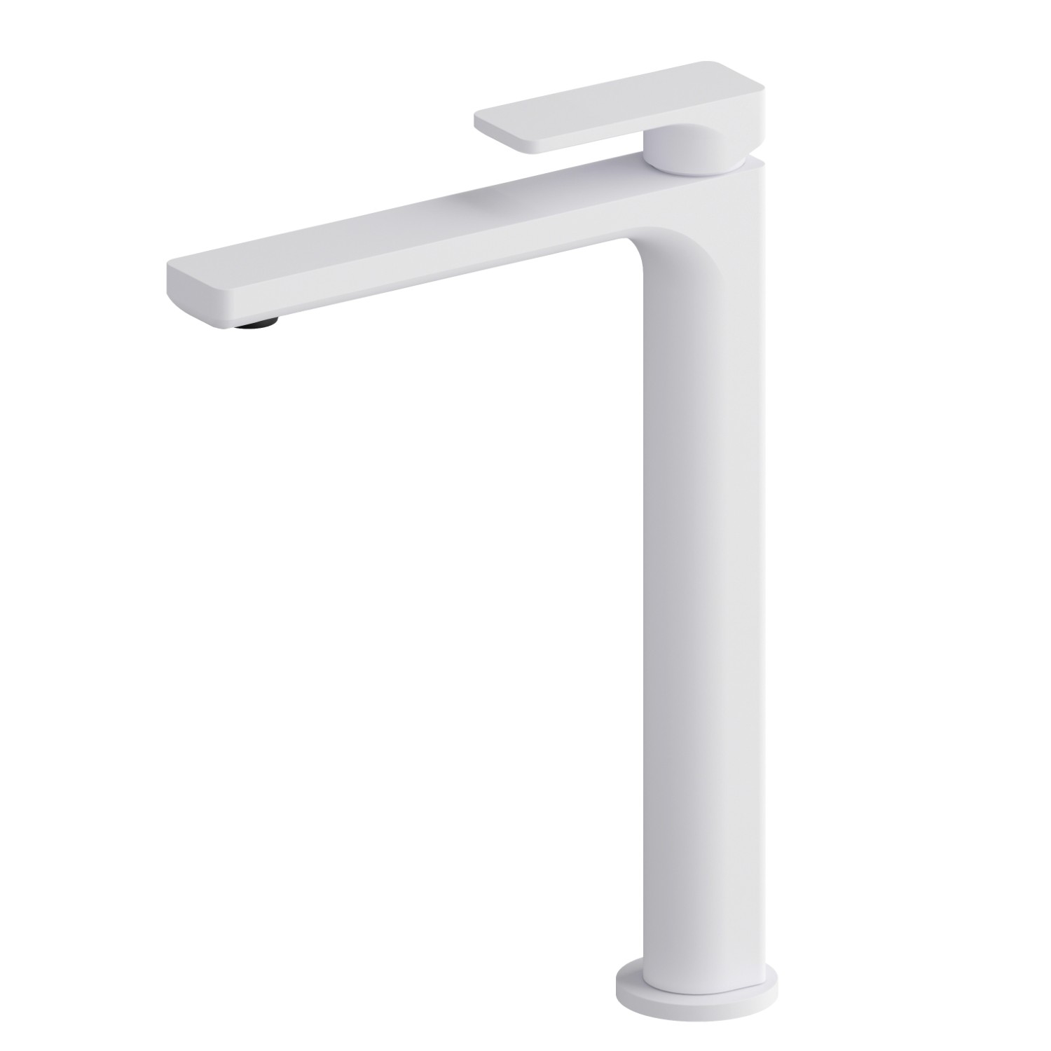 Single lever basin mixer, high version, for above counter basin - finish Matt White