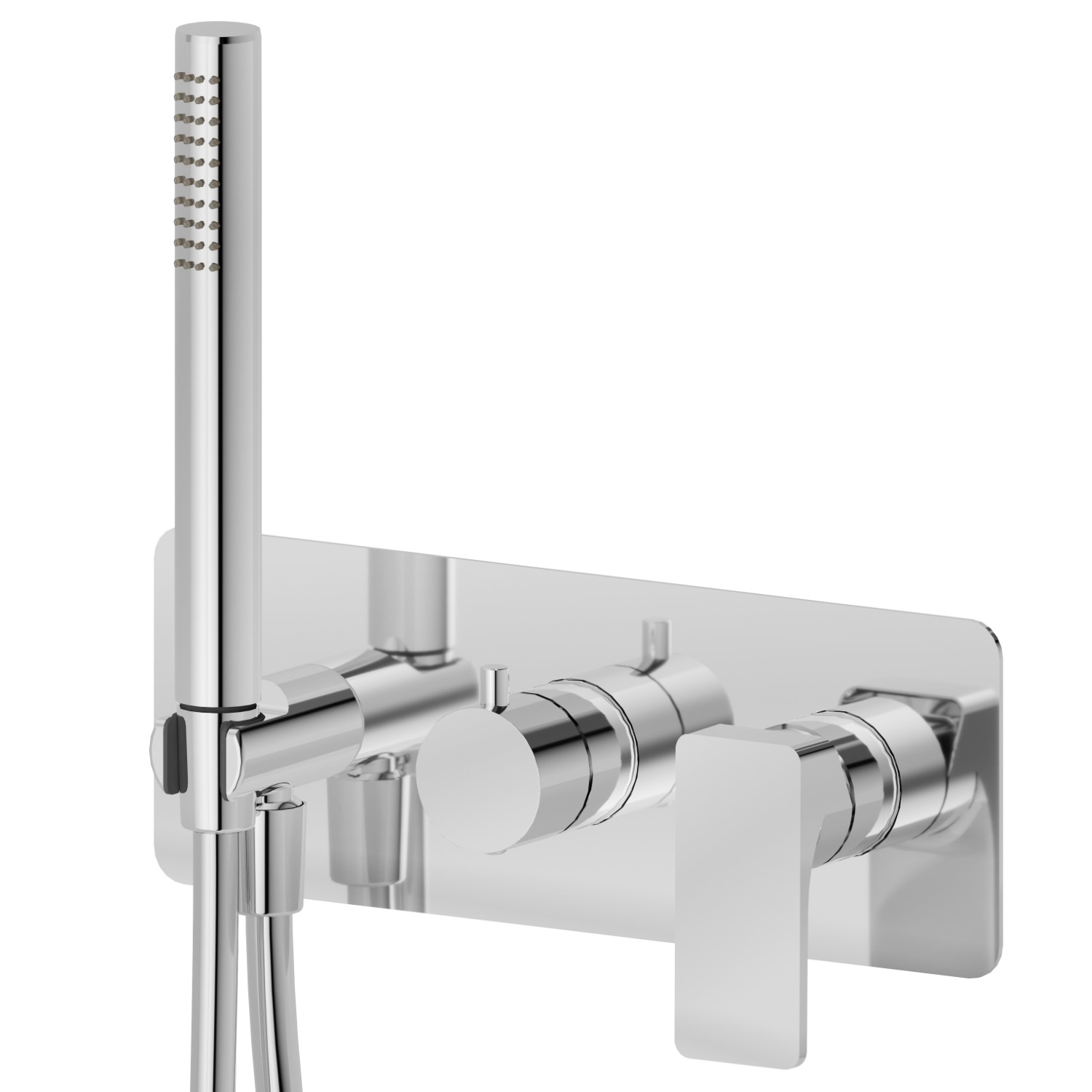 Complete concealed shower group, with shower set and 2 ways out diverter - finish Chrome