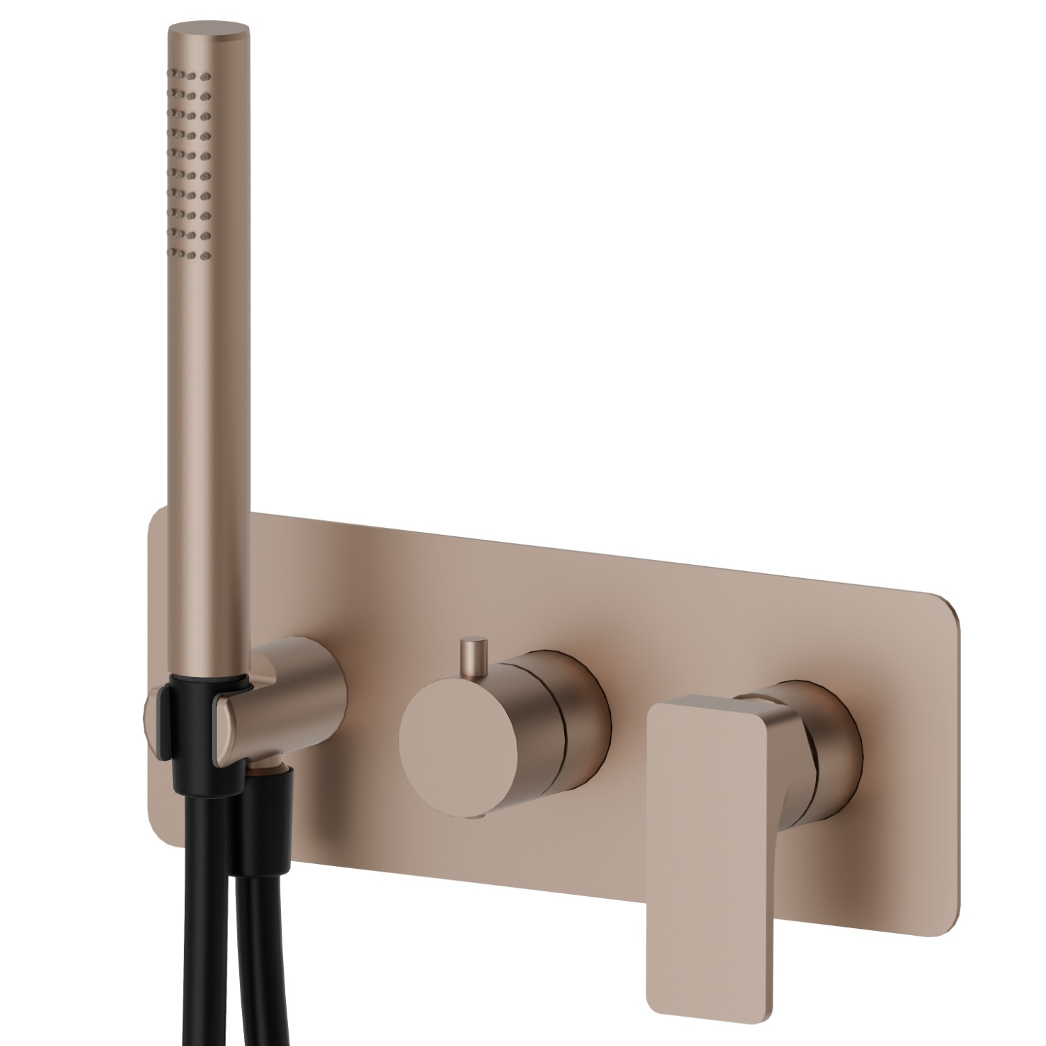 Complete concealed shower group, with shower set and 2 ways out diverter - finish Copper Satin