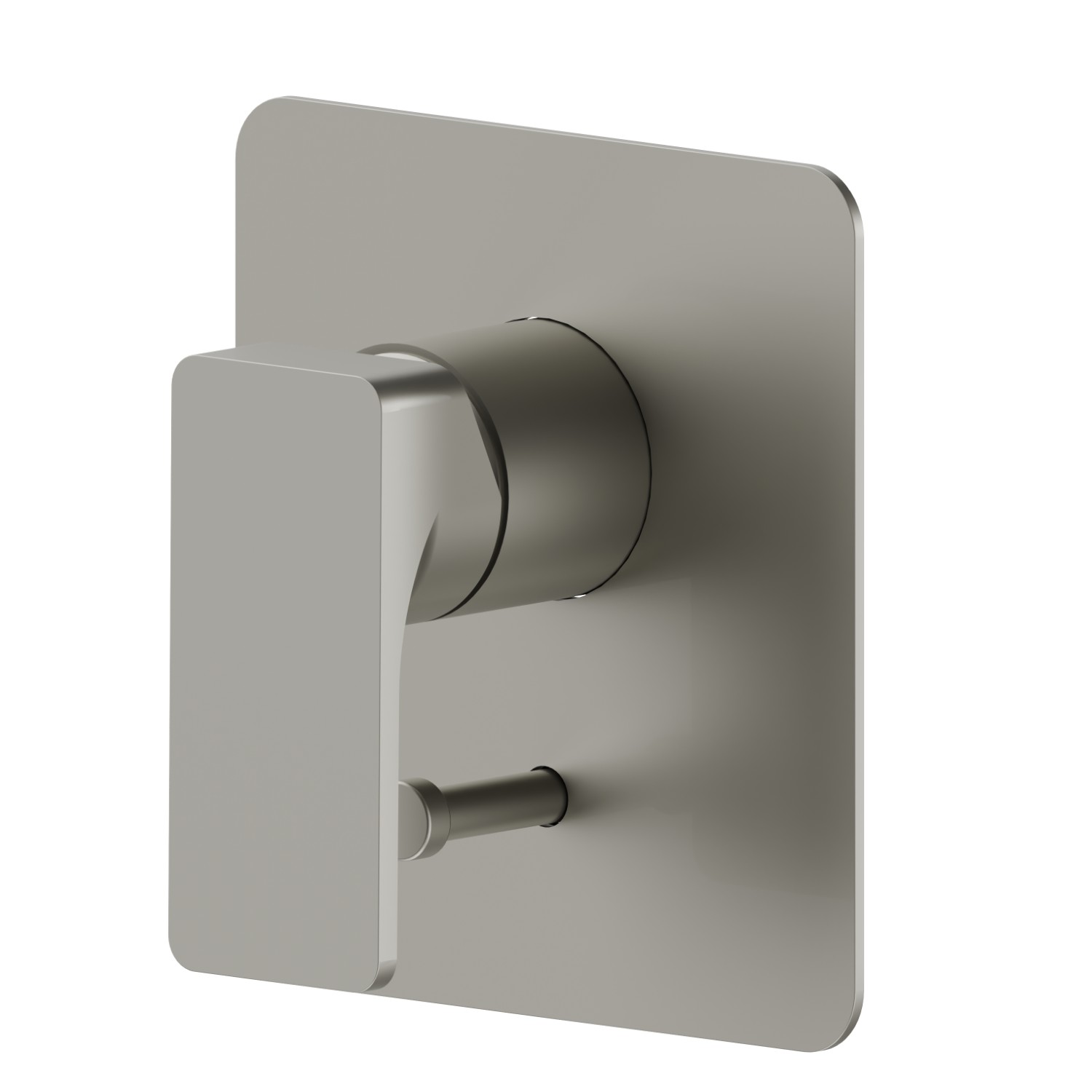 Mitigeur encastré 2 sorties avec inverseur automatique (entrées et sorties de 1/2”). Façade murale - finition Titanium Satin