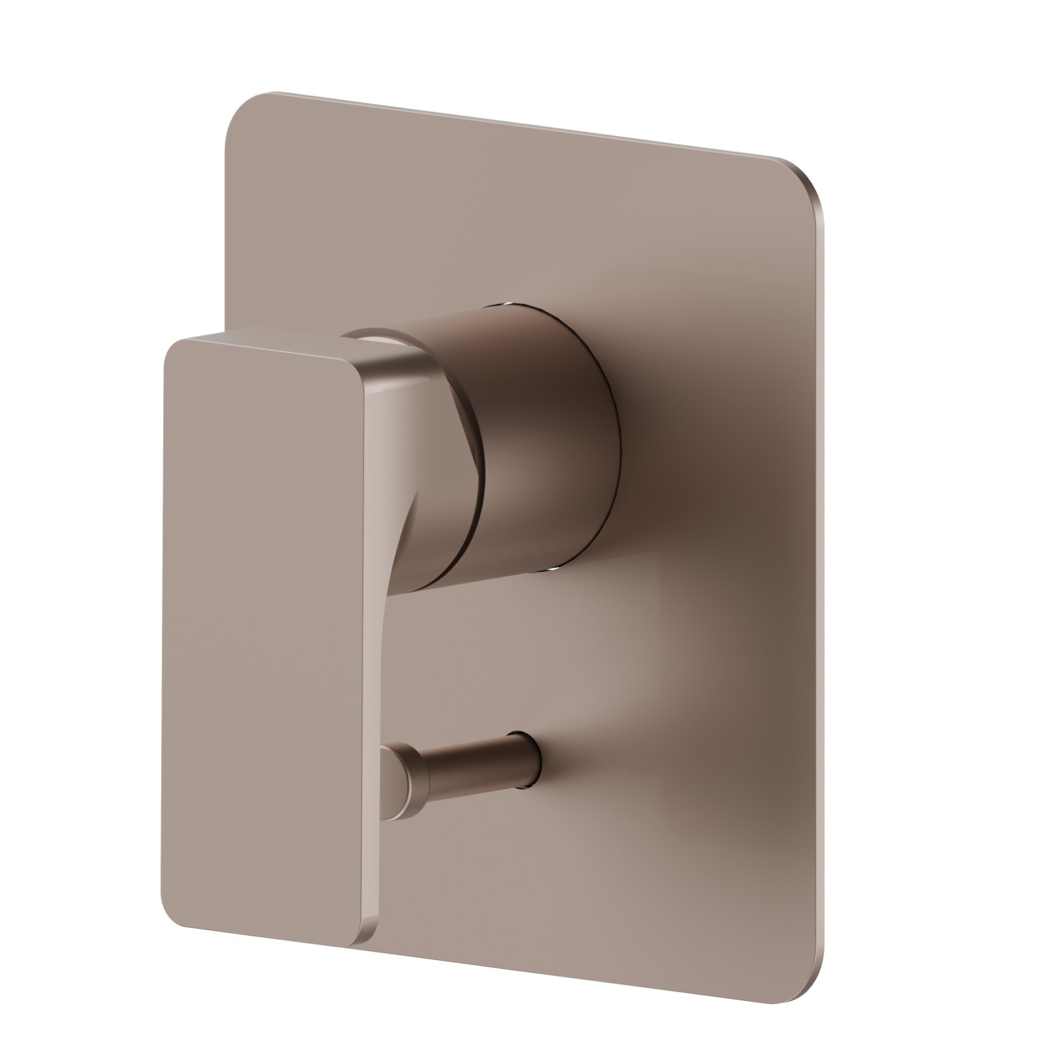 Mitigeur encastré 2 sorties avec inverseur automatique (entrées et sorties de 1/2”). Façade murale - finition Copper Glossy
