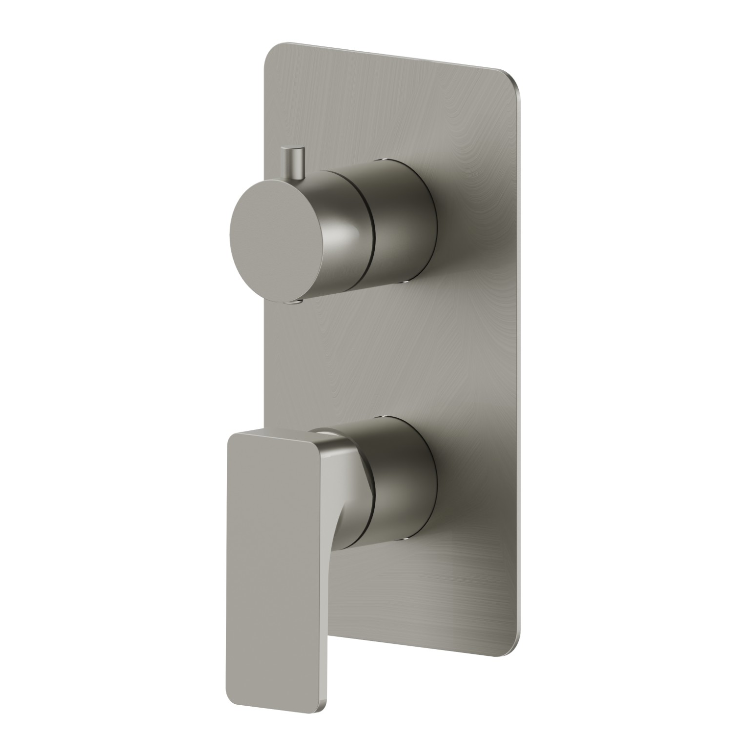 Miscelatore monocomando ad incasso con deviatore meccanico a 2 uscite, ingressi ed uscite da 1/2”. Parte esterna - finitura Titanium Satin