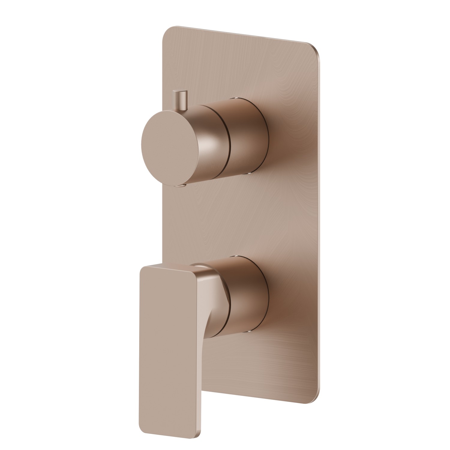 Miscelatore monocomando ad incasso con deviatore meccanico a 2 uscite, ingressi ed uscite da 1/2”. Parte esterna - finitura Copper Satin