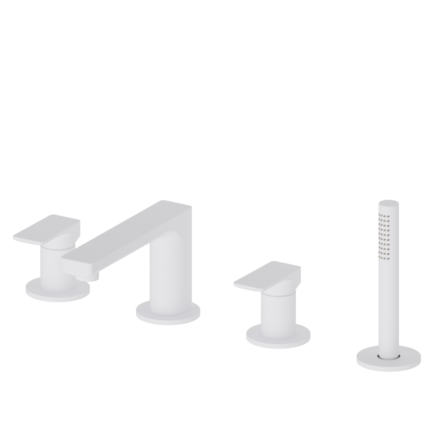4-hole complete set of deck-mounted mixer - finish Matt White