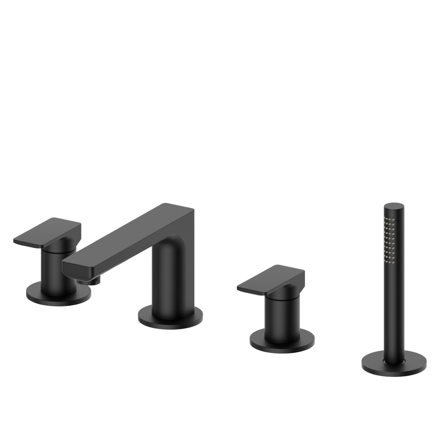 4-hole complete set of deck-mounted mixer - finish Matt Black