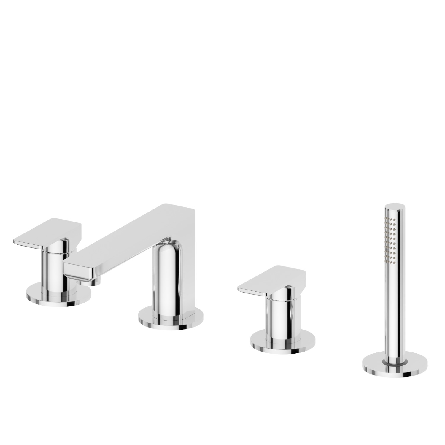 4-hole complete set of deck-mounted mixer - finish Chrome