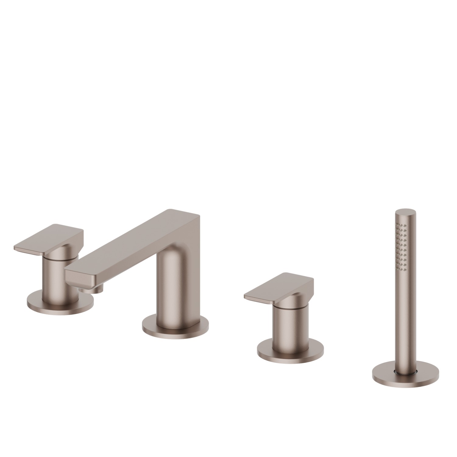 4-hole complete set of deck-mounted mixer - finish Copper Glossy