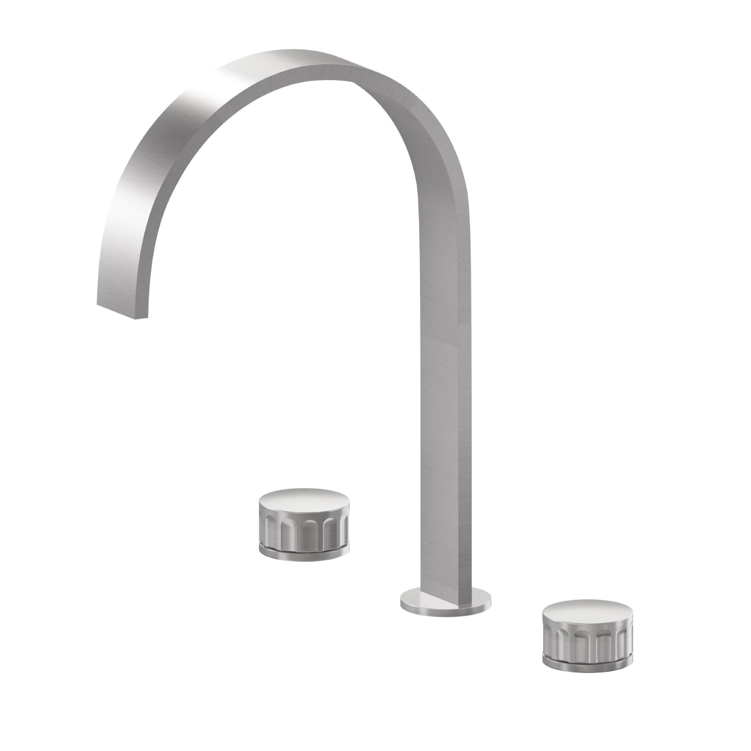 3-hole basin group. 1/2” T piece - finish PVD Brushed steel