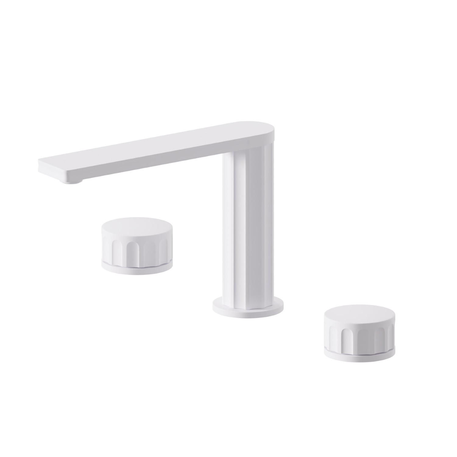Gruppo lavabo 3 fori. Attacco piantana da 1/2” - finitura Bianco opaco