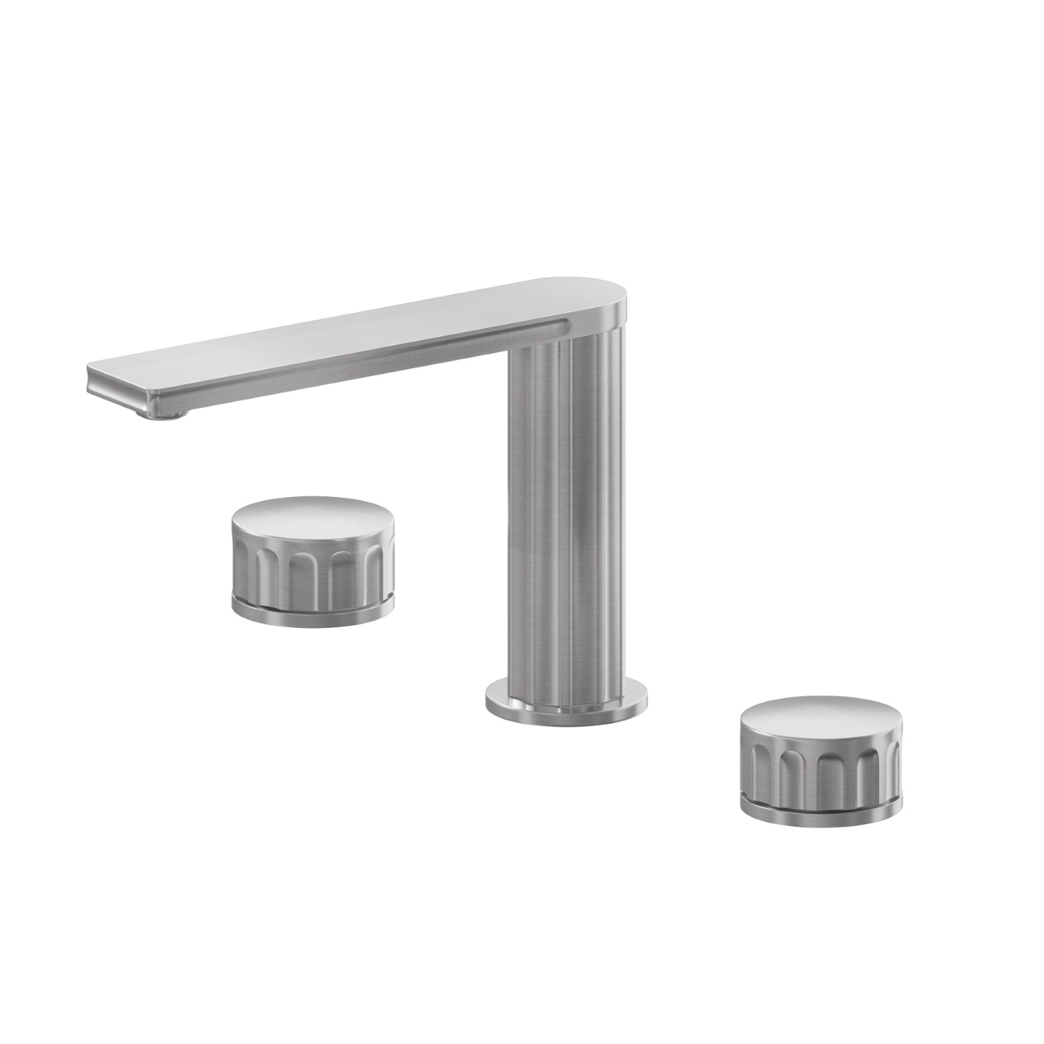 3-hole basin group. 1/2” T piece - finish PVD Brushed steel