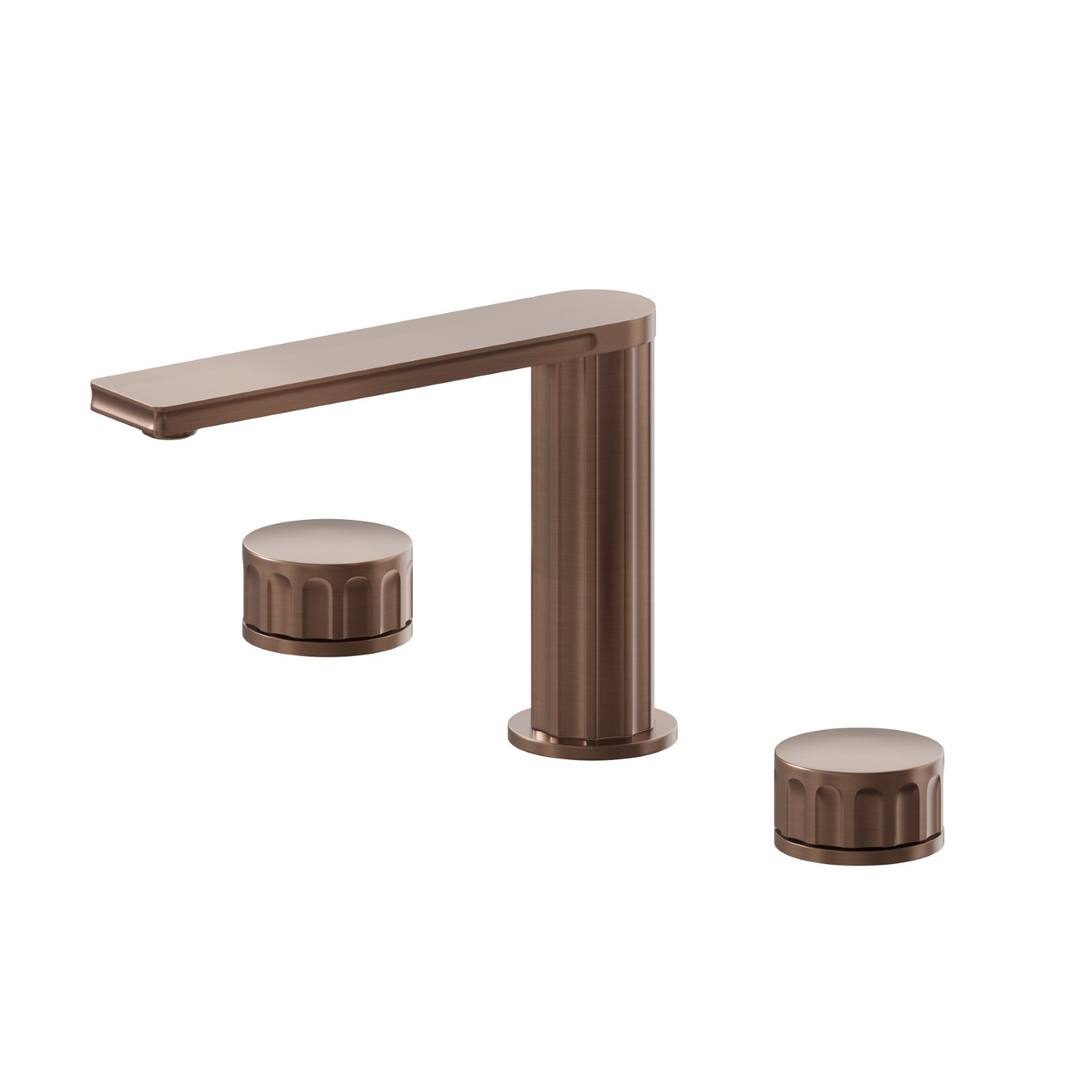 Mélangeur 3 trous de lavabo. Têtes céramique 1/2” - finition PVD Brushed Copper Bronze