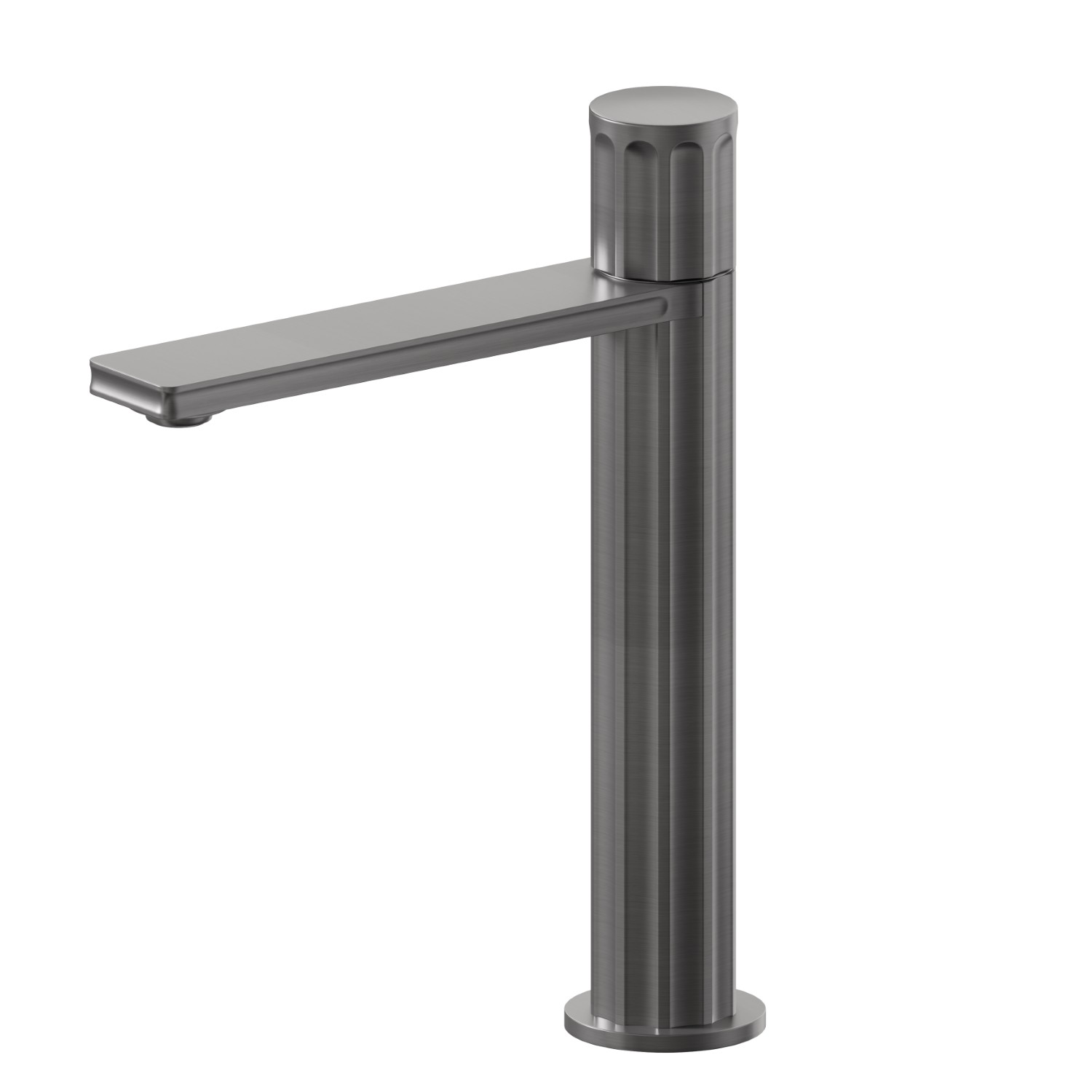 Single lever mixer, medium version for above counter basin - finish PVD Brushed Gun Metal