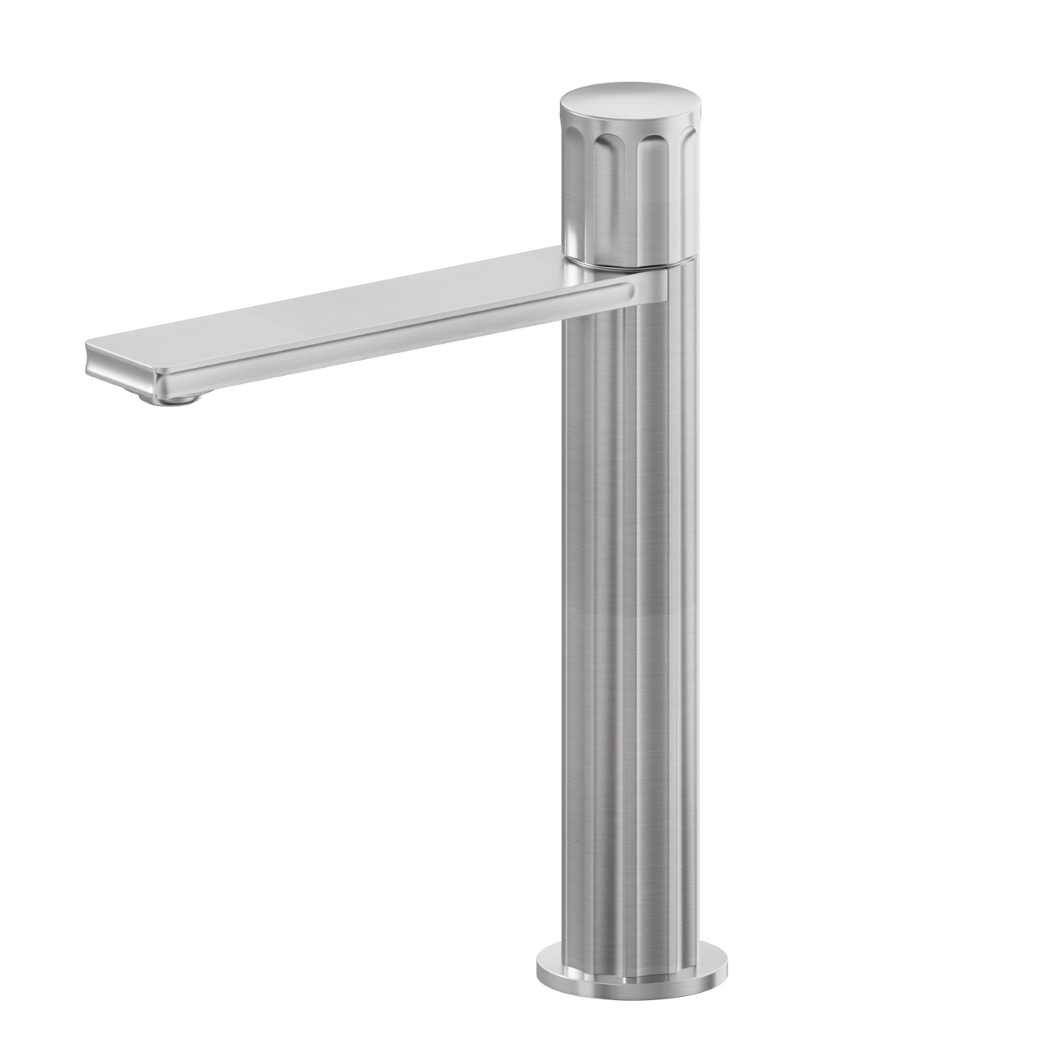 Single lever mixer, medium version for above counter basin - finish PVD Brushed steel