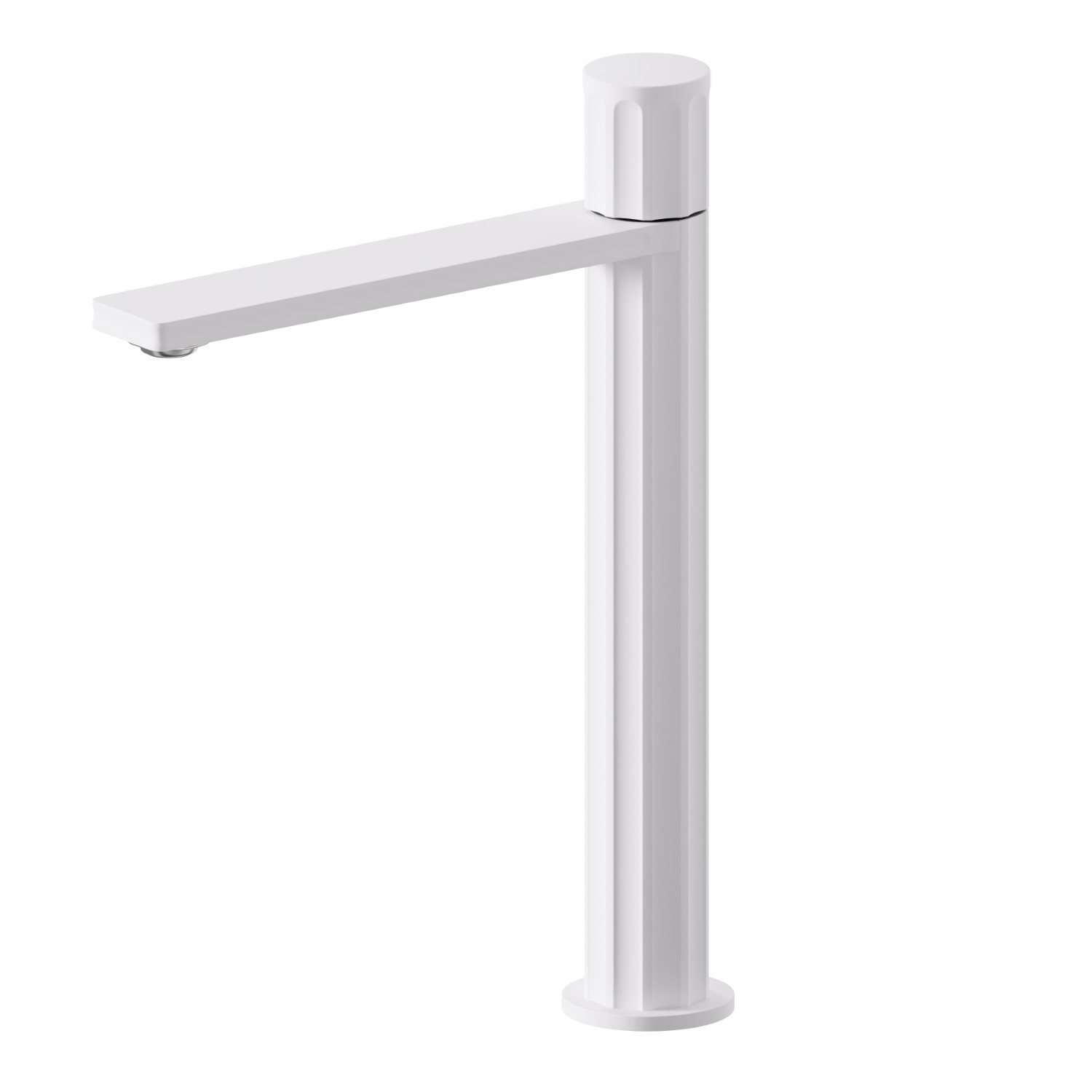 Single lever basin mixer, high version, for above counter basin - finish Matt White