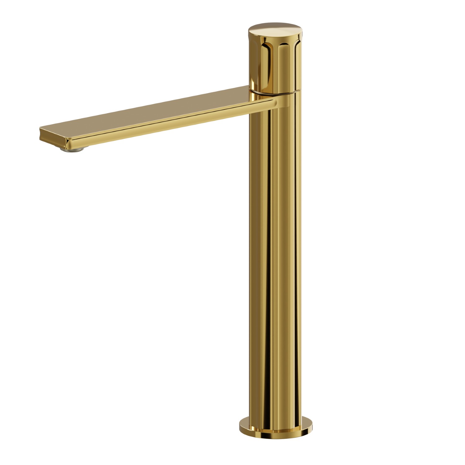 Mitigeur lavabo pour vasque à poser. Version haute - finition PVD Glossy Gold