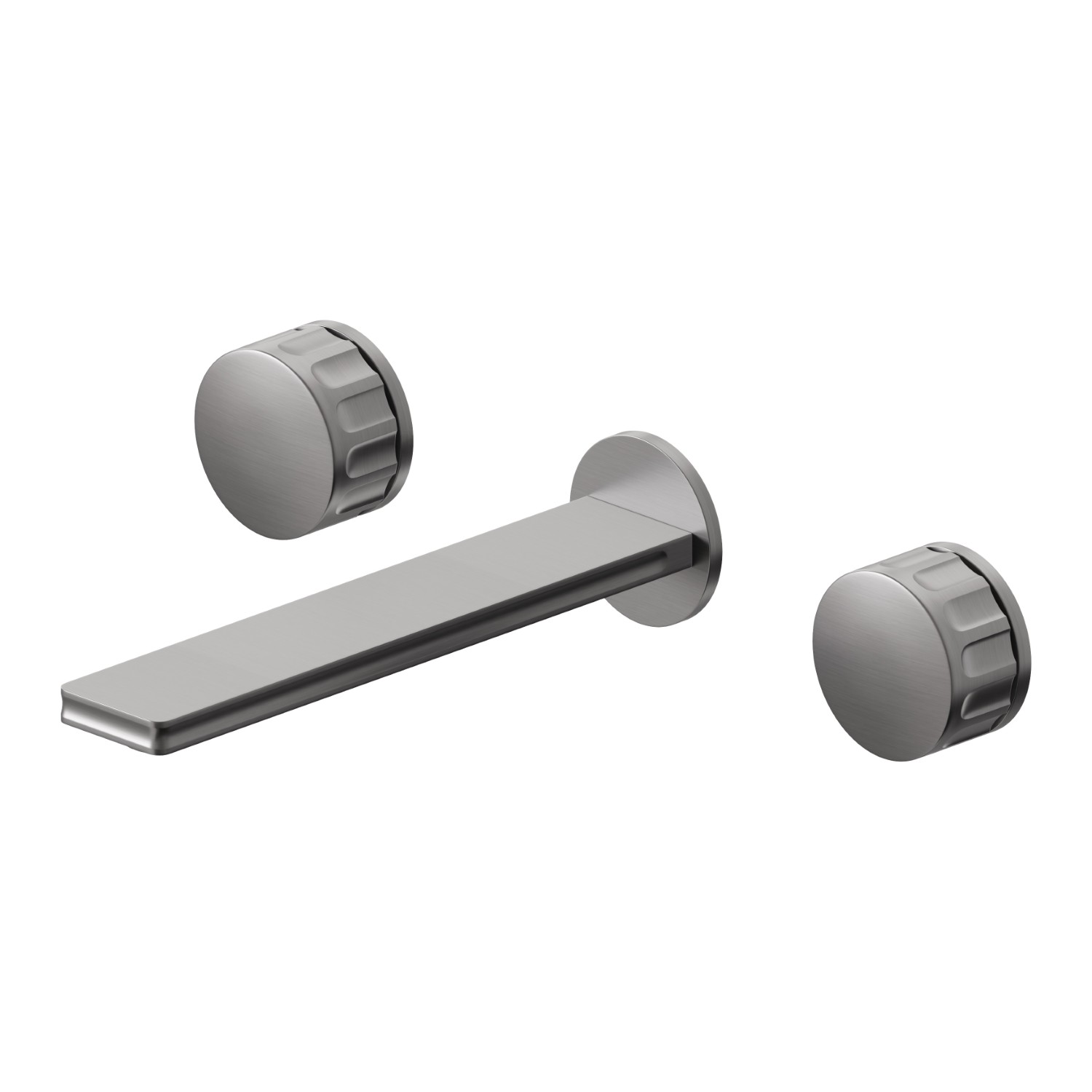Gruppo lavabo 3 fori a parete - finitura PVD Brushed Gun Metal