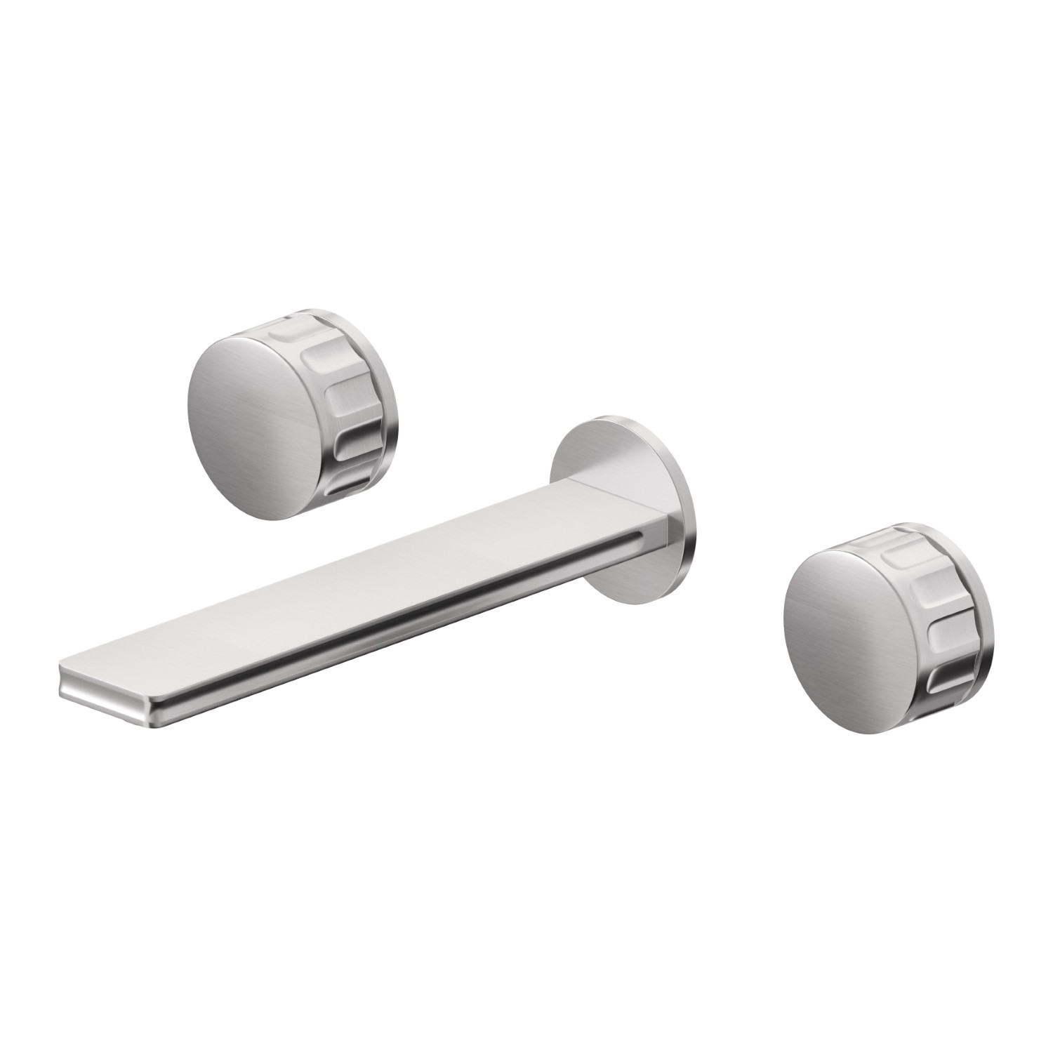 3-hole wall-mounted washbasin group - finish PVD Brushed steel