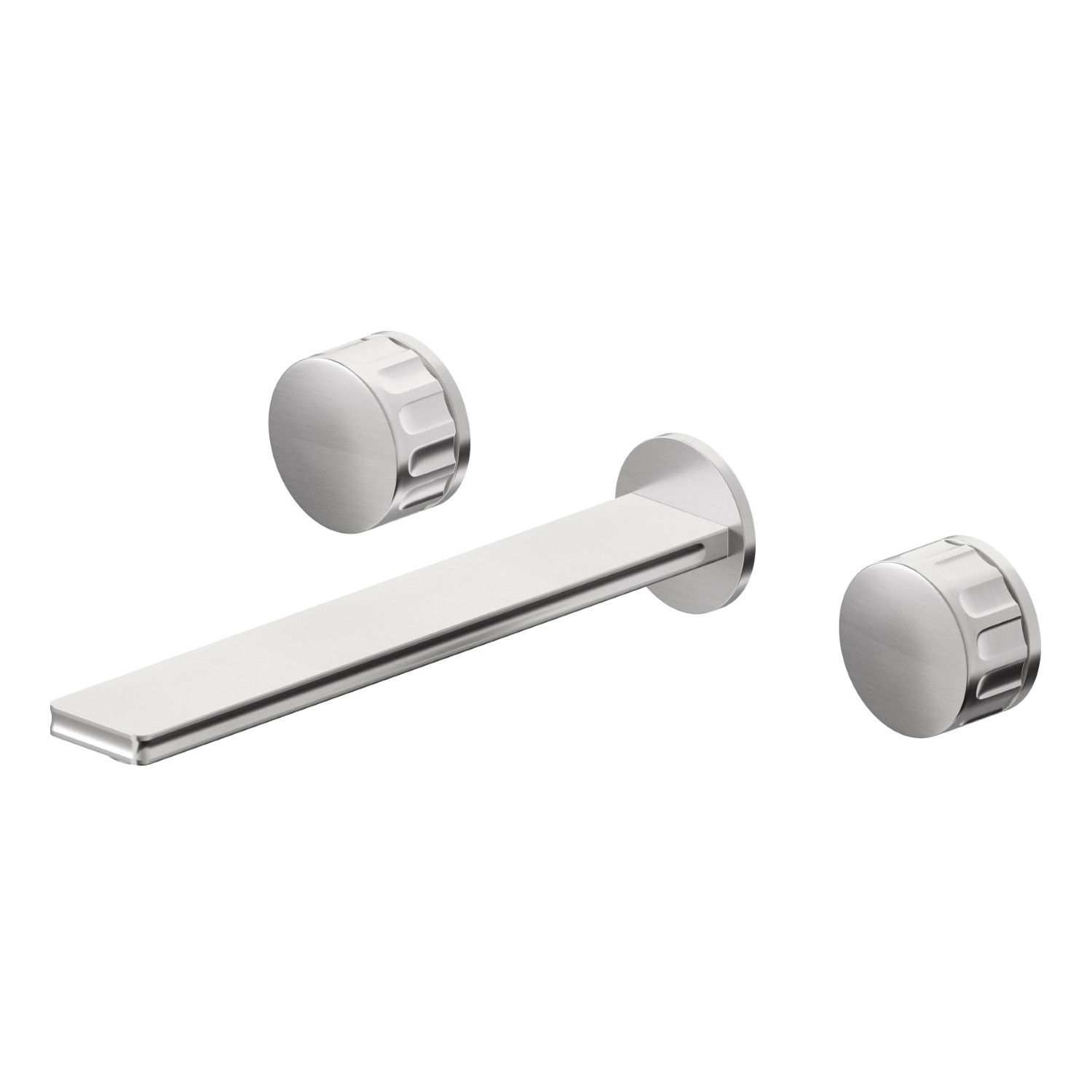 3-hole wall-mounted washbasin group - finish PVD Brushed steel