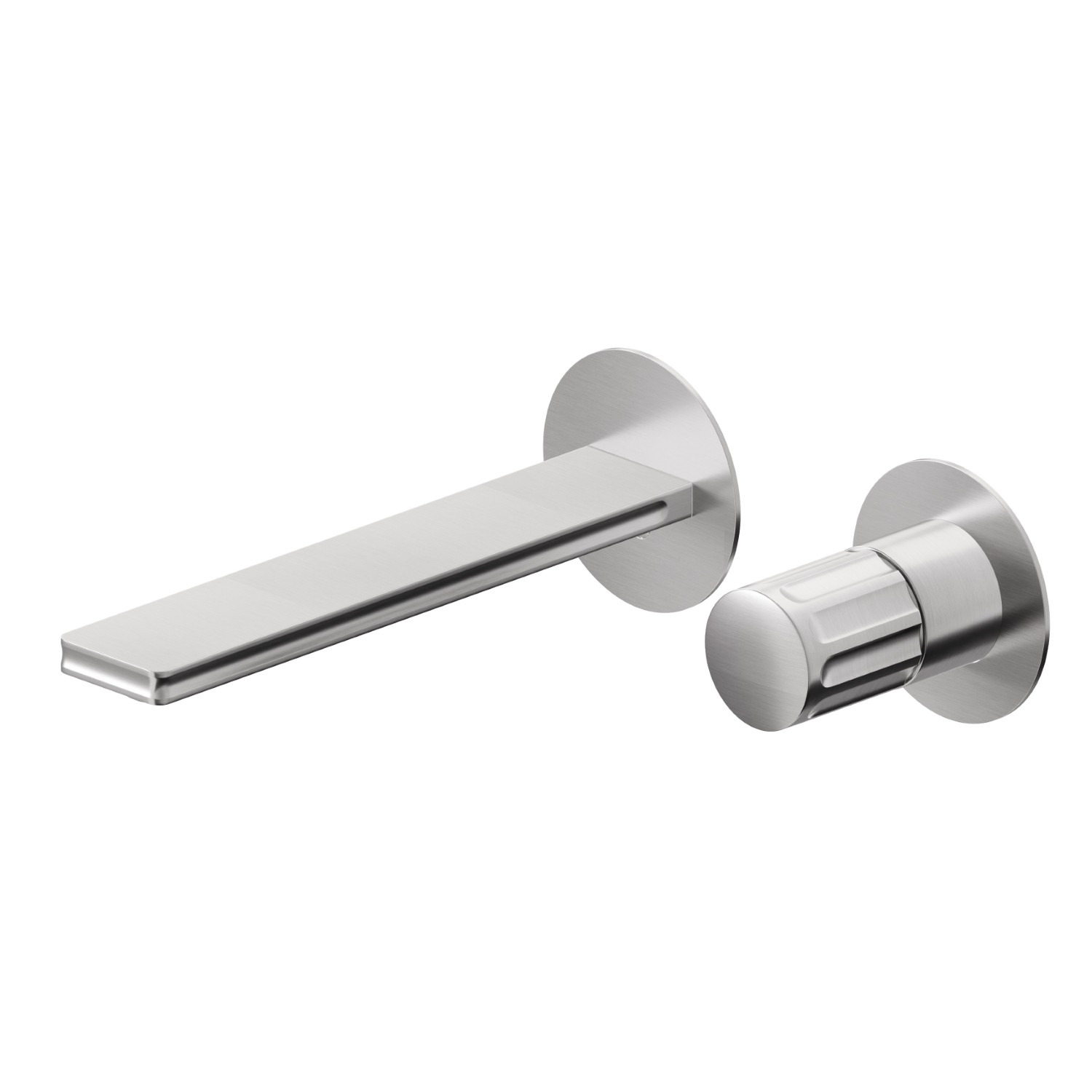 2-hole wall-mounted washbasin group - finish PVD Brushed steel