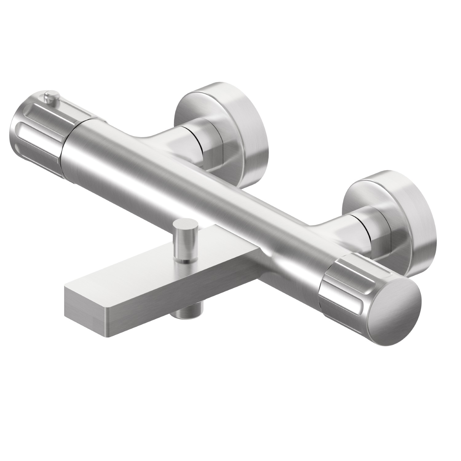 Bath external thermostatic mixer - finish PVD Brushed steel