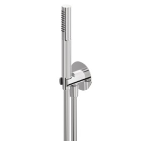 Complete shower set, with hand shower, flexible and wall union with shower holder - finish Chrome