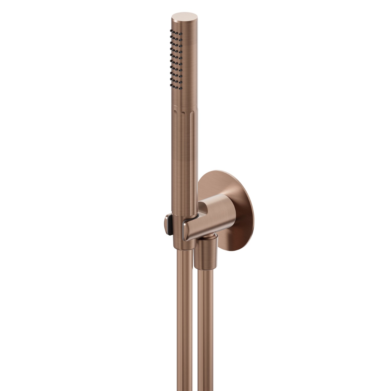 Complete shower set, with hand shower, flexible and wall union with shower holder - finish PVD Brushed Copper Bronze
