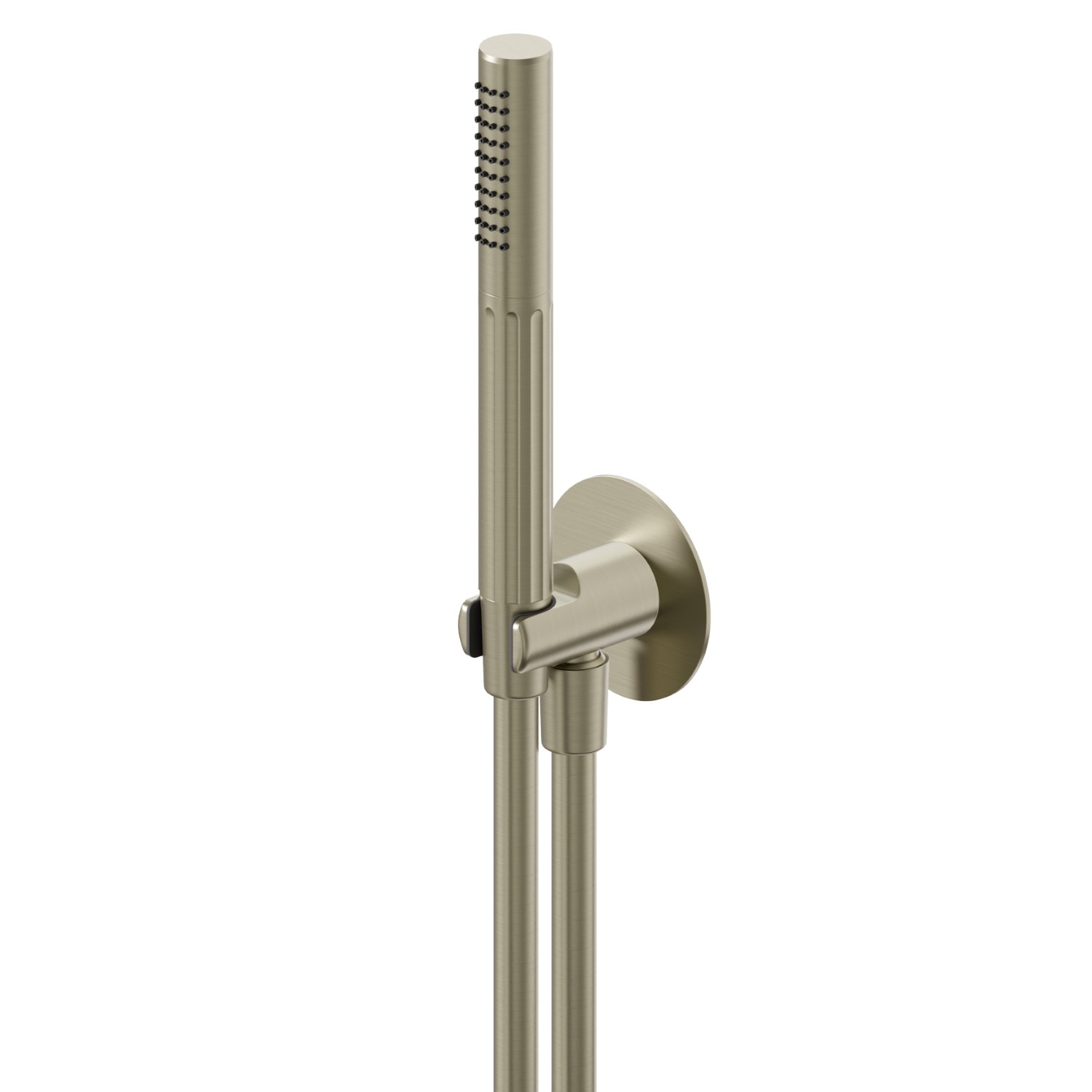 Complete shower set, with hand shower, flexible and wall union with shower holder - finish PVD Brushed Pale Gold