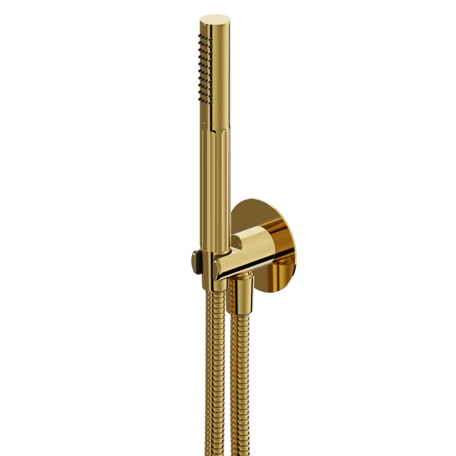 Complete shower set, with hand shower, flexible and wall union with shower holder - finish PVD Glossy Gold