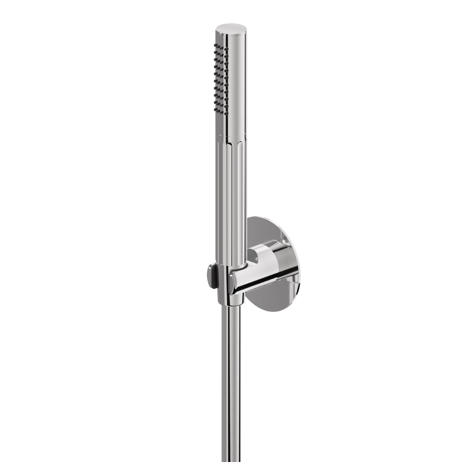 Complete shower set, with hand shower and flexible. Without wall union - finish Chrome
