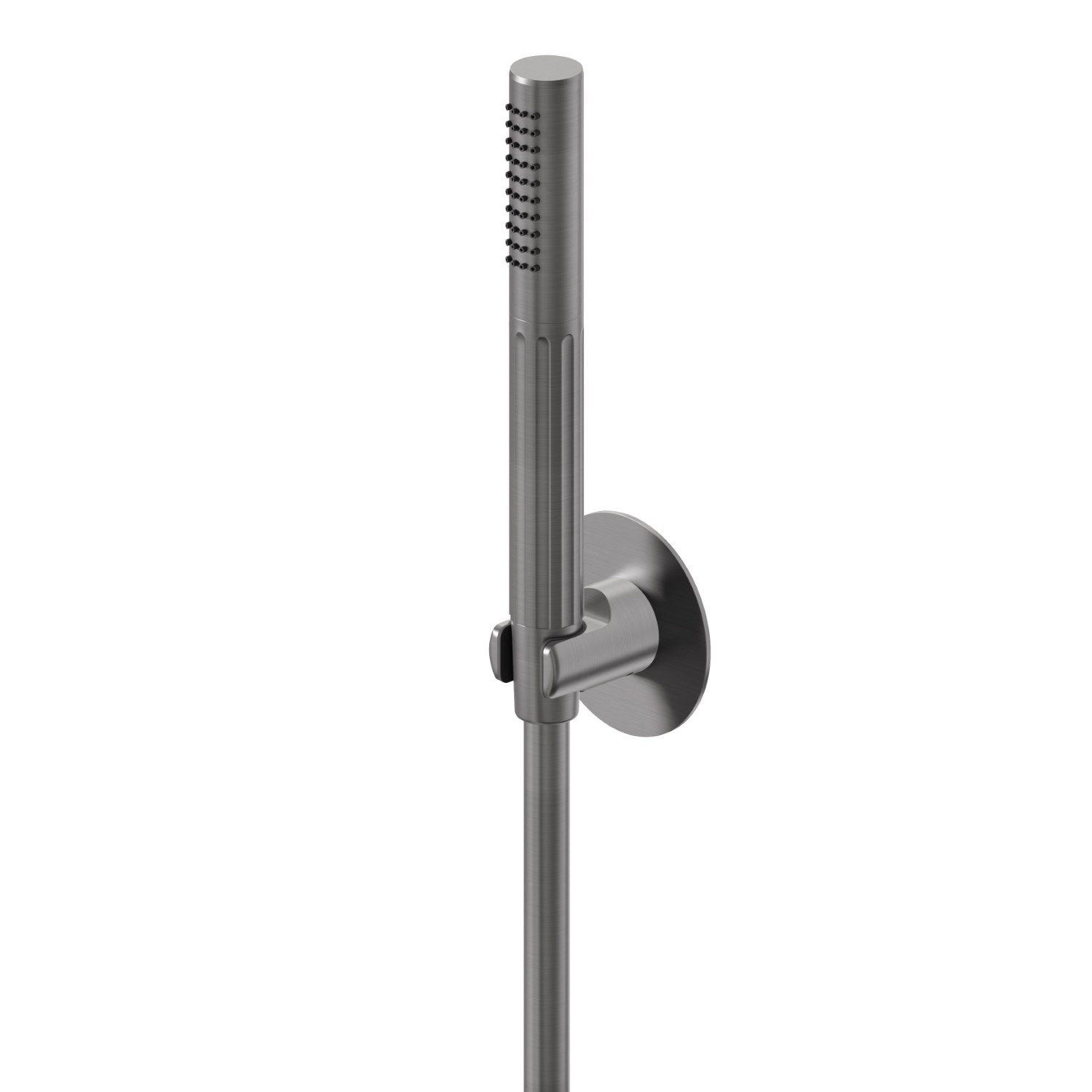 Duschset komplett mit Handbrause und Schlauch. Ohne Wasserauslass - oberfläche PVD  Gun Metal gebürstet