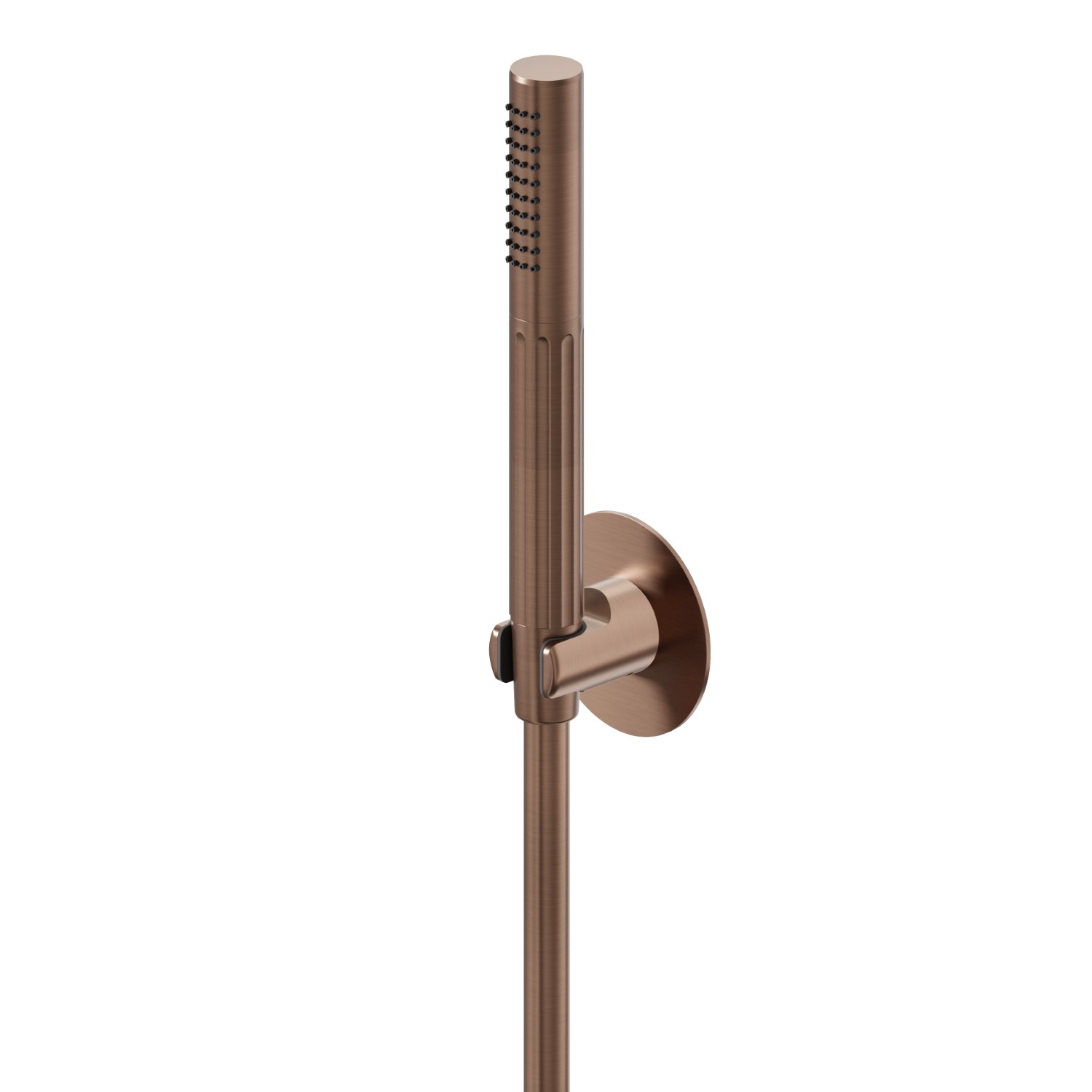Complete shower set, with hand shower and flexible. Without wall union - finish PVD Brushed Copper Bronze