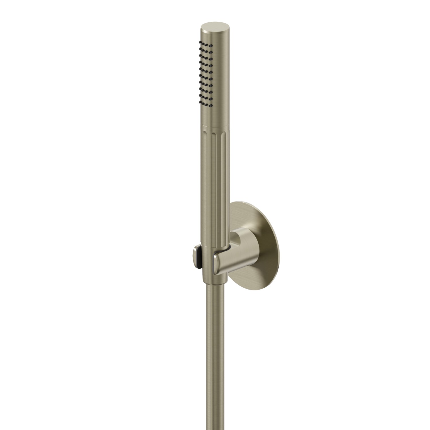 Complete shower set, with hand shower and flexible. Without wall union - finish PVD Brushed Pale Gold