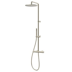 Cold body shower column with exposed thermostatic mixer
complete of diverter, head shower and single-jet hand shower set - finish PVD Brushed Pale Gold