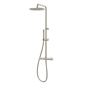 Short shower column, cold body with external thermostatic mixer
with diverter, head and shower - finish PVD Brushed Pale Gold