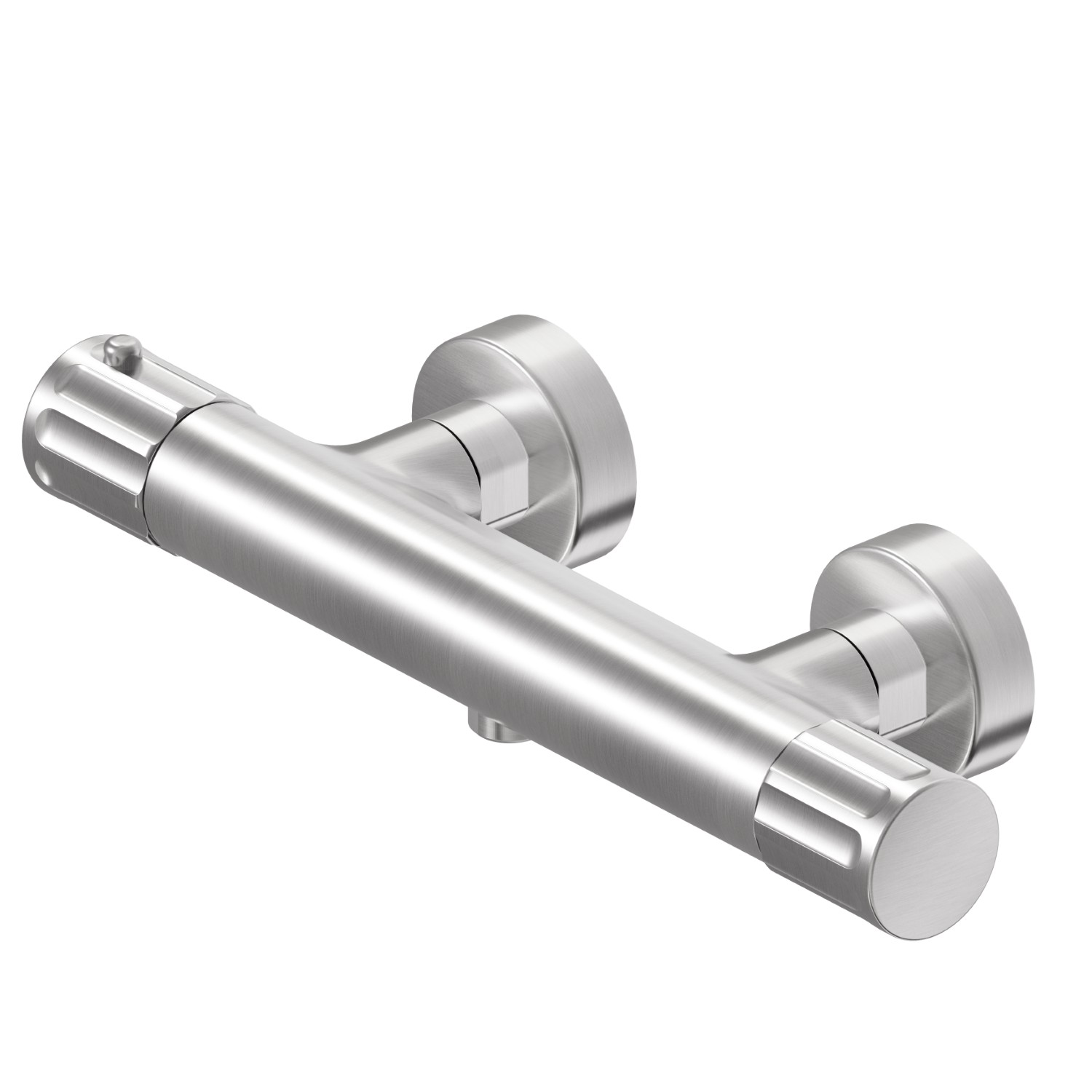 Exposed shower thermostatic mixer - finish PVD Brushed steel