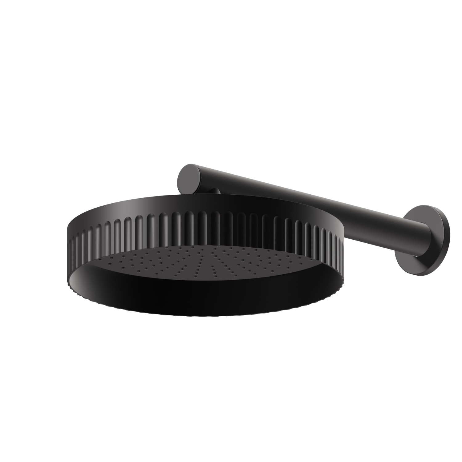 Wall head shower, checkable, with raining jet - finish Matt Black