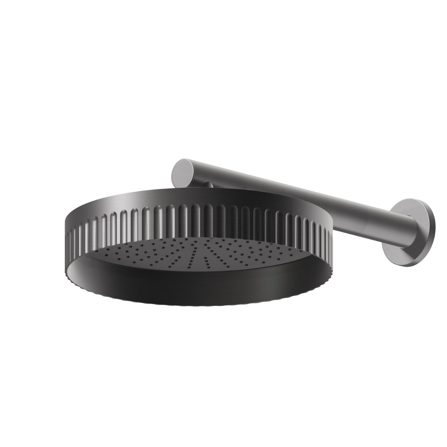 Pomme de douche murale, inspectable, avec jet de pluie - finition PVD Brushed Gun Metal