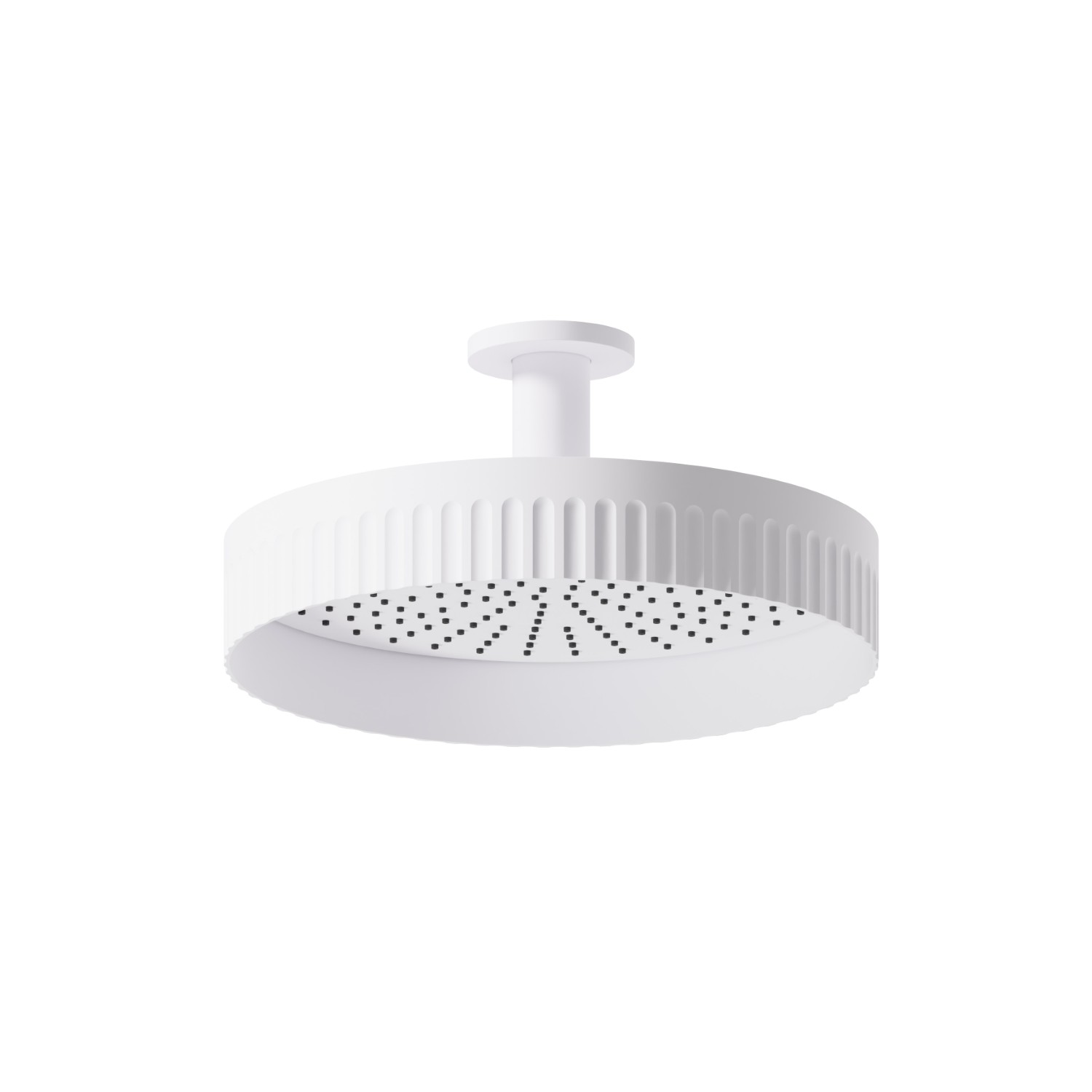 Fixed ceiling head shower, checkable, with raining jet - finish Matt White