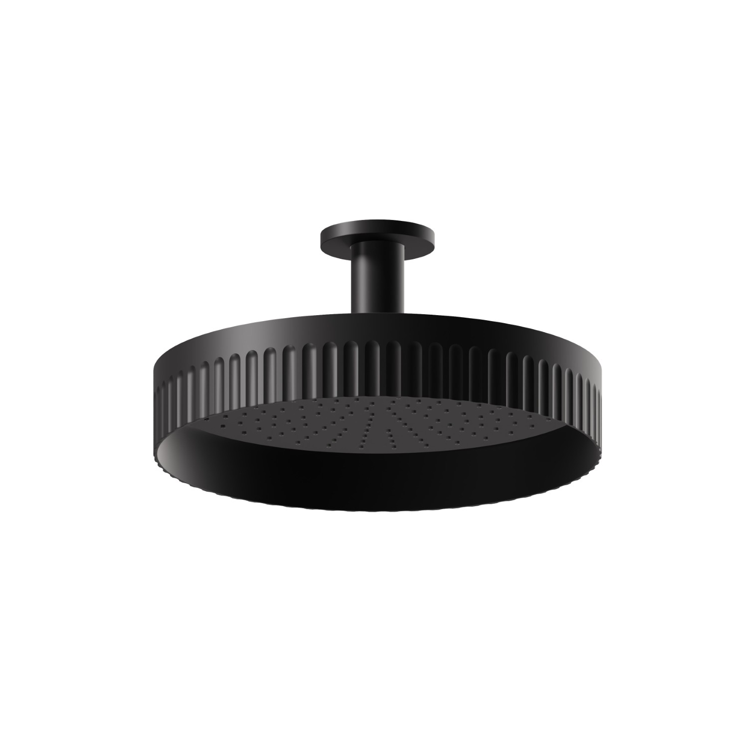 Fixed ceiling head shower, checkable, with raining jet - finish Matt Black