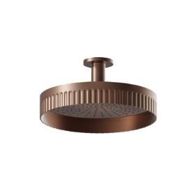 Fixed ceiling head shower, checkable, with raining jet - finish PVD Brushed Copper Bronze